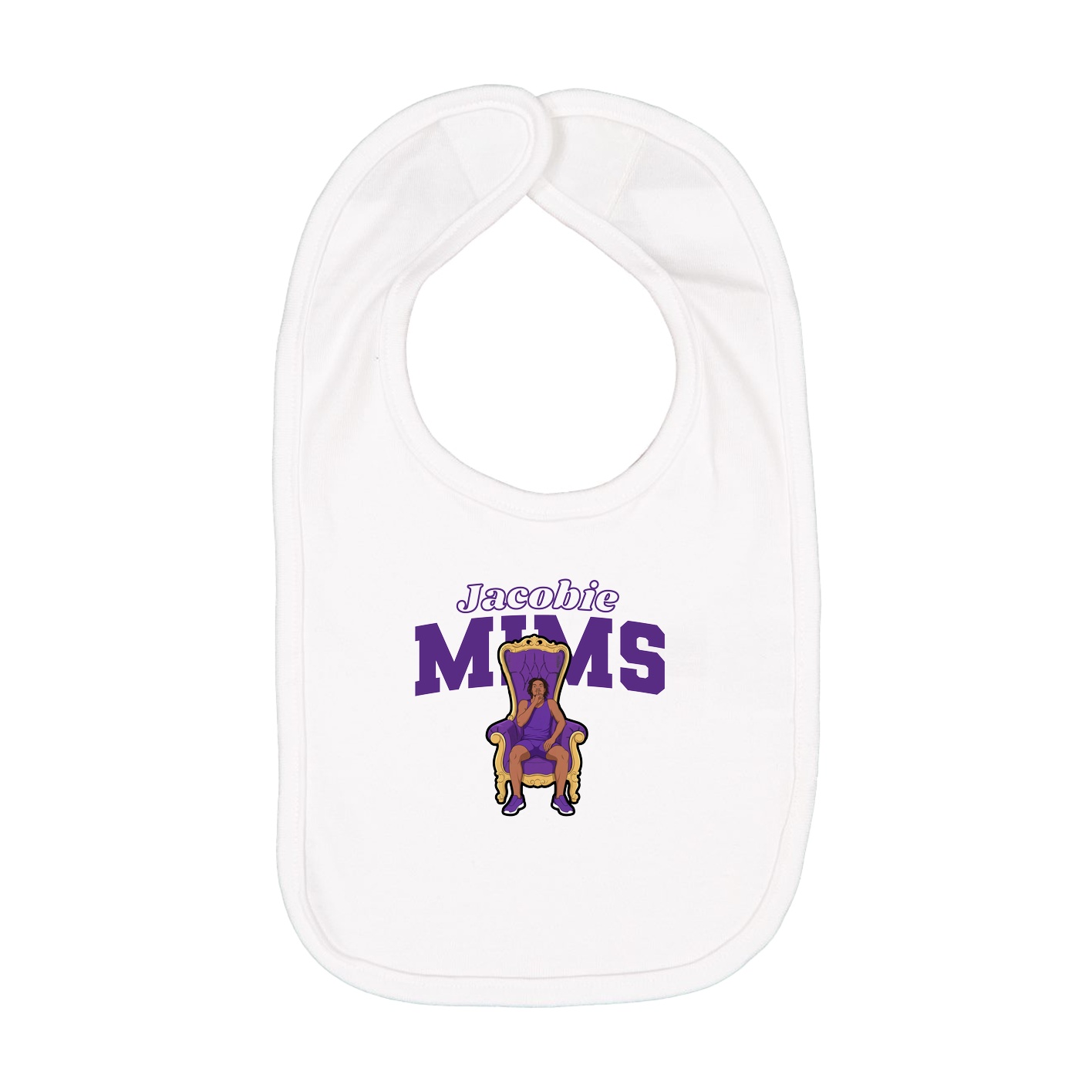 Infant Bib — Name Arch in White