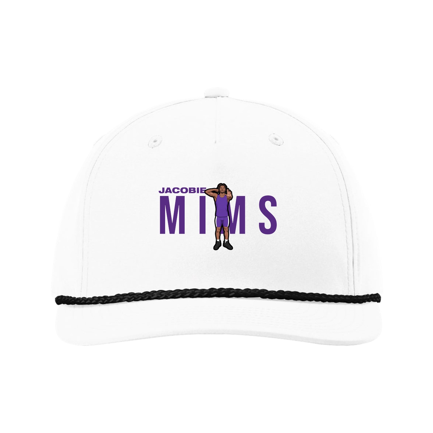 Five-Panel Classic Rope Cap — Player Name in White