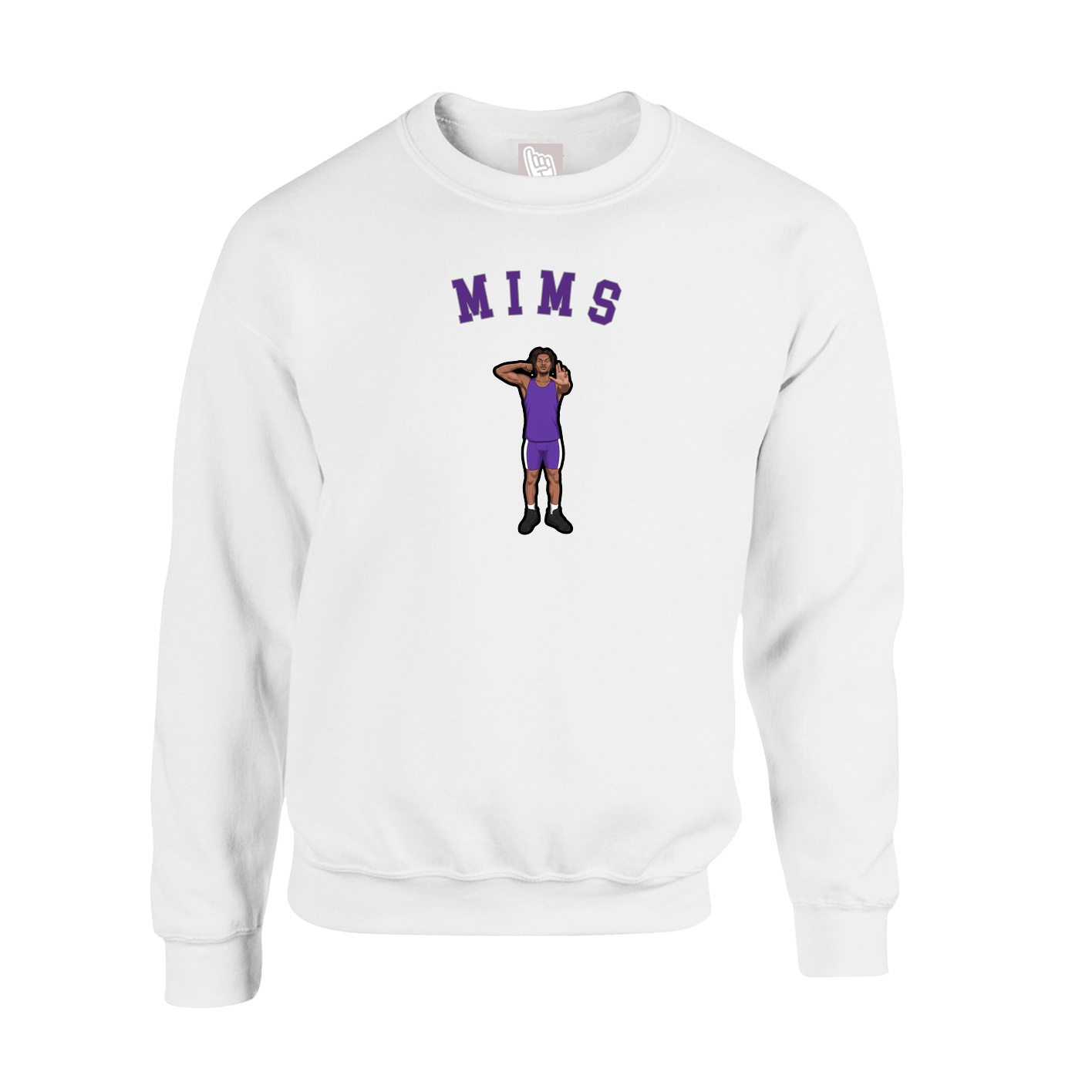 Fleece Crew — Shirsey Arch in White