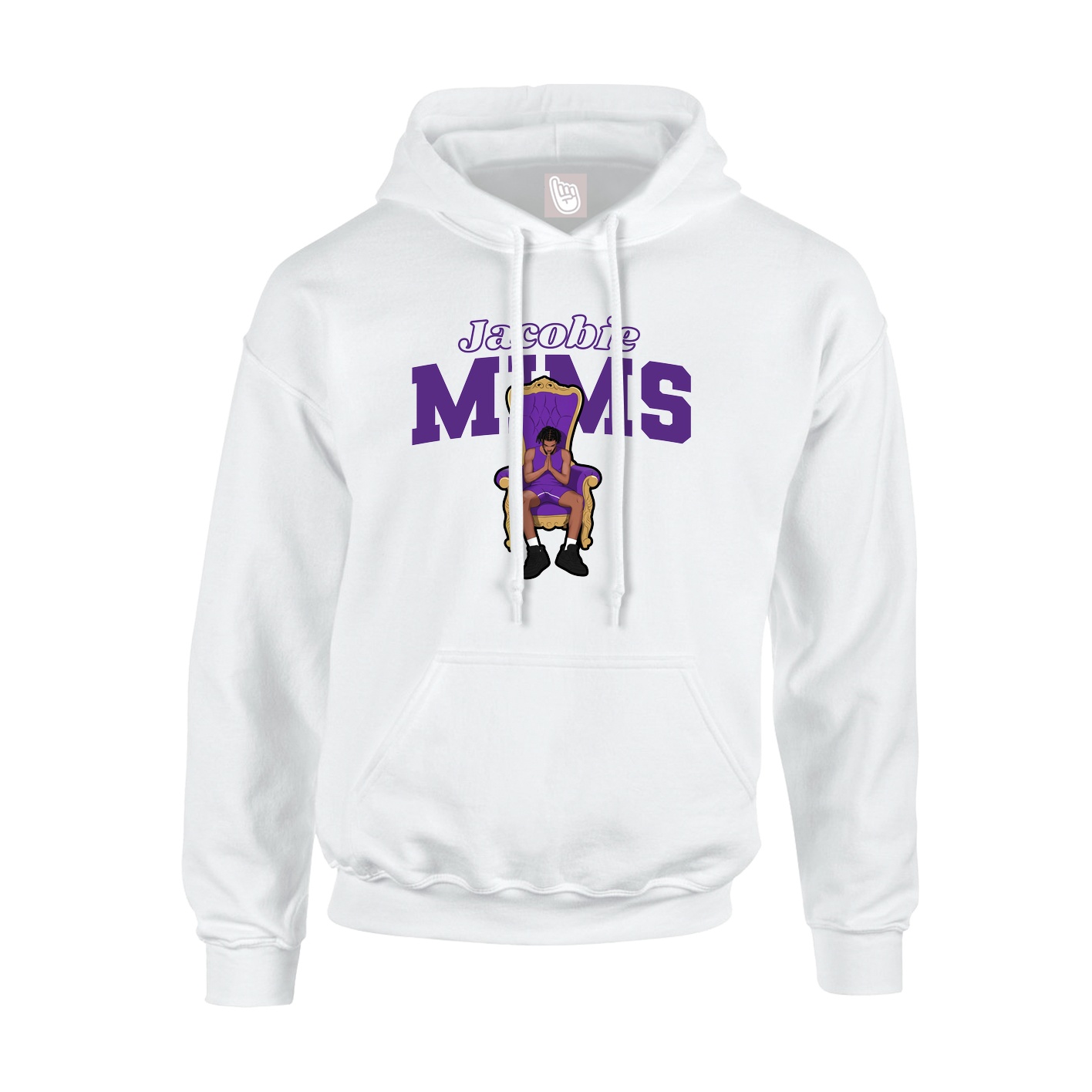 Hoodie — Name Arch in White
