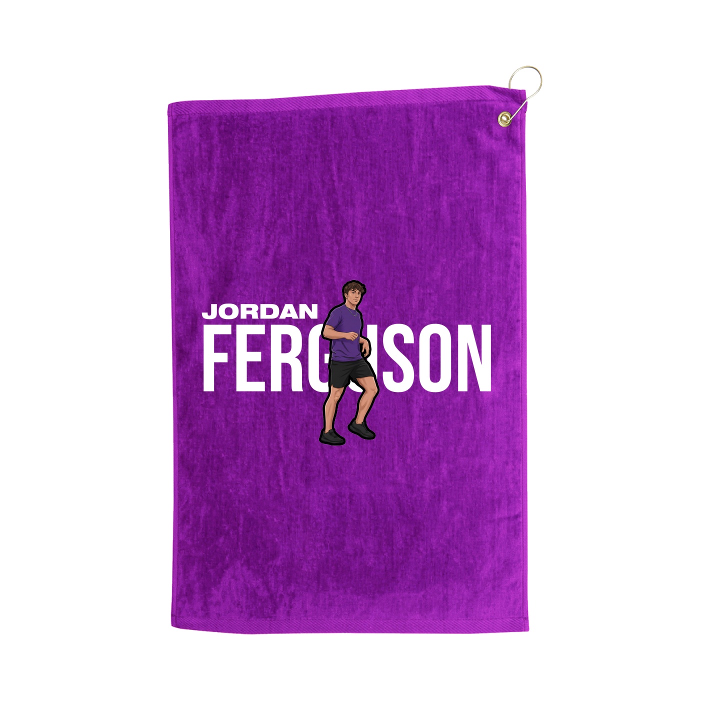 Golf Towel — Player Name in Purple