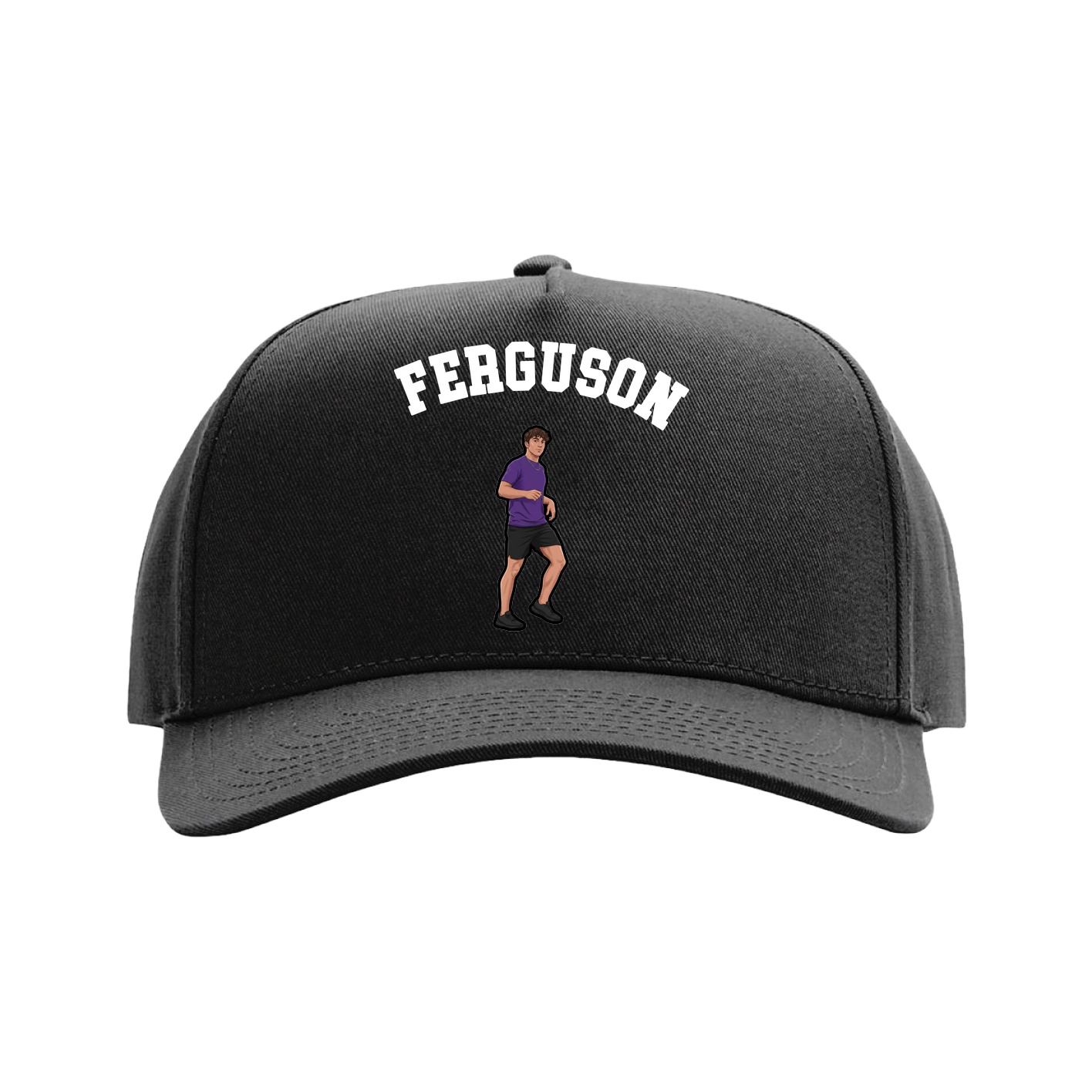 Full Fabric Five-Panel Champ Cap — Shirsey Arch in Black