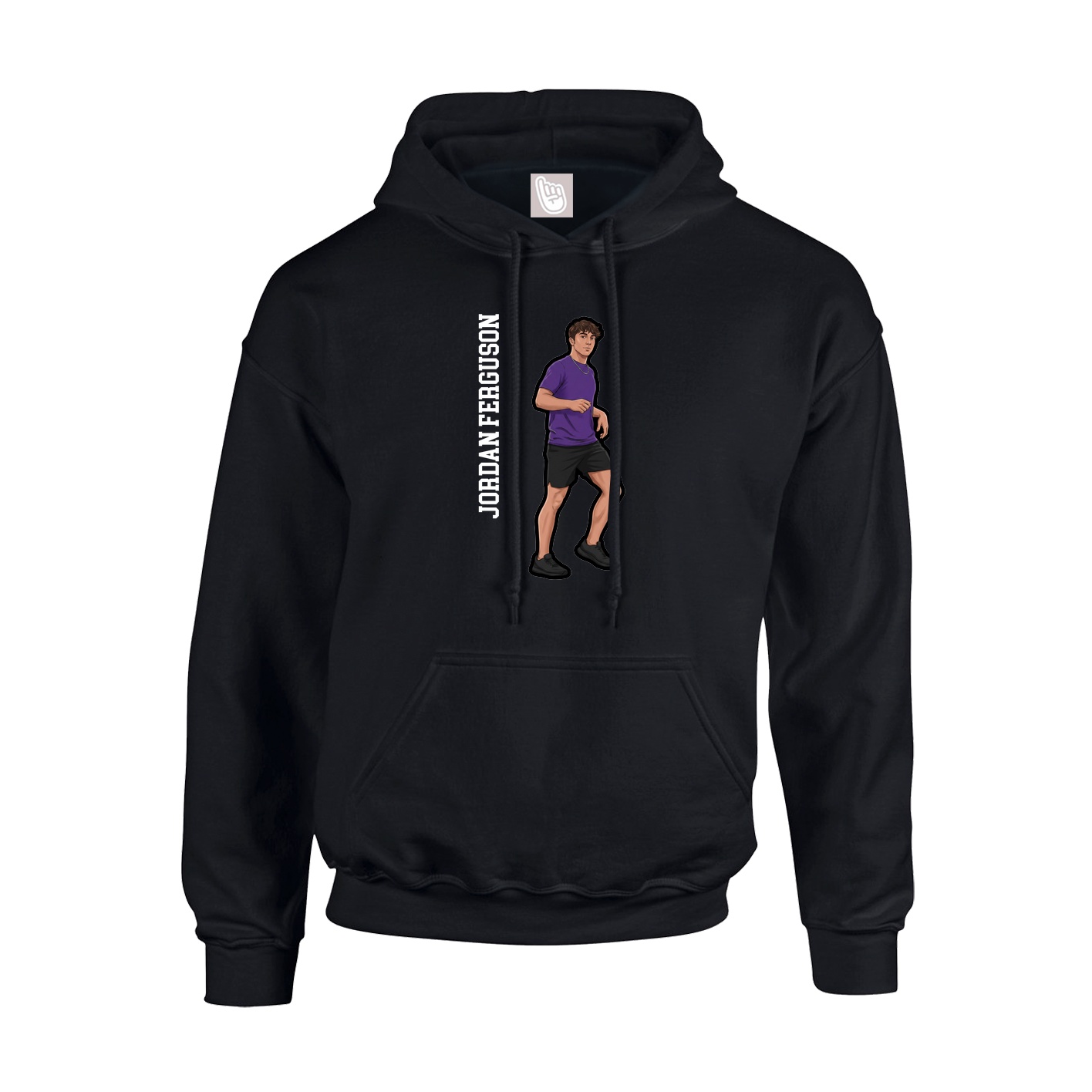 Youth Hoodie — Name Vertical in Black