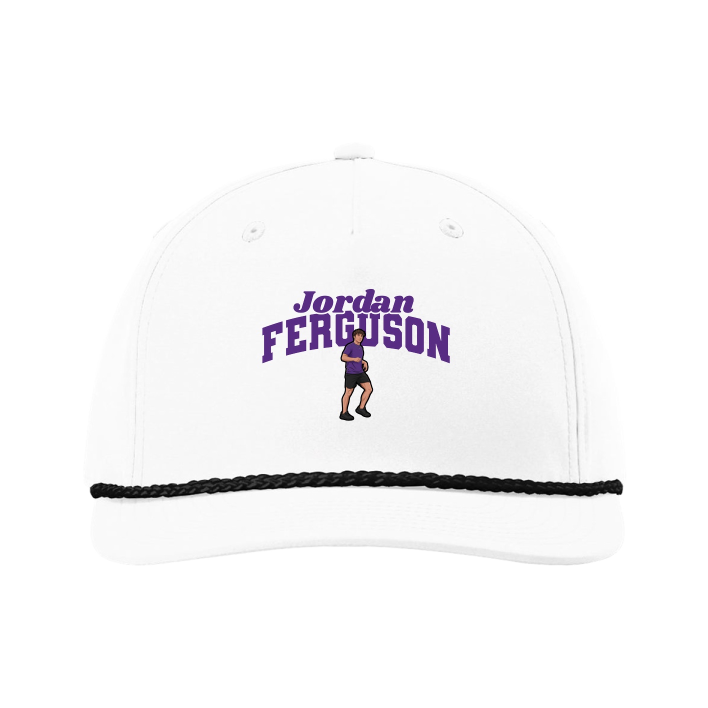 Five-Panel Classic Rope Cap — Signature Arch in White