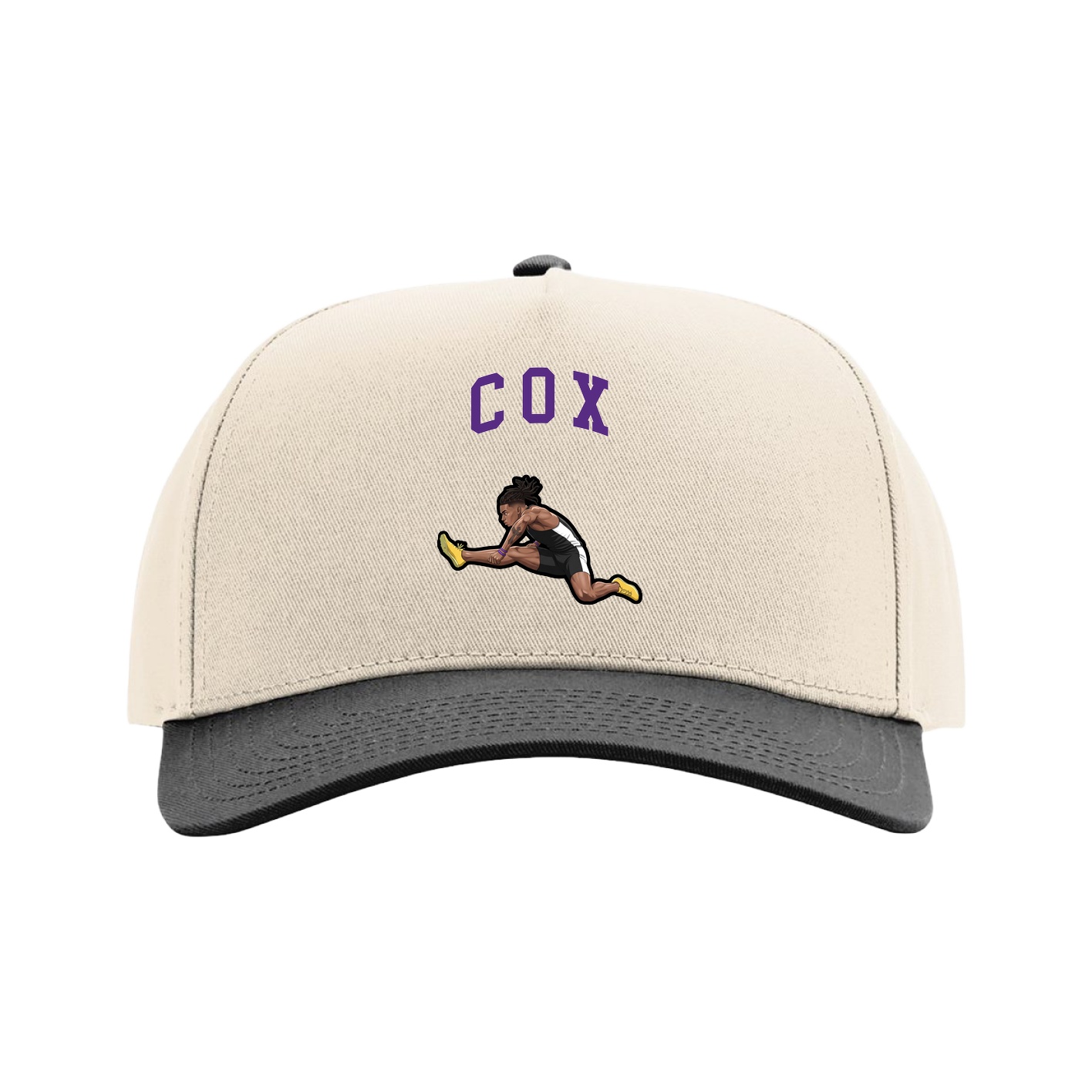 Full Fabric Five-Panel Champ Cap — Shirsey in Cream/Black