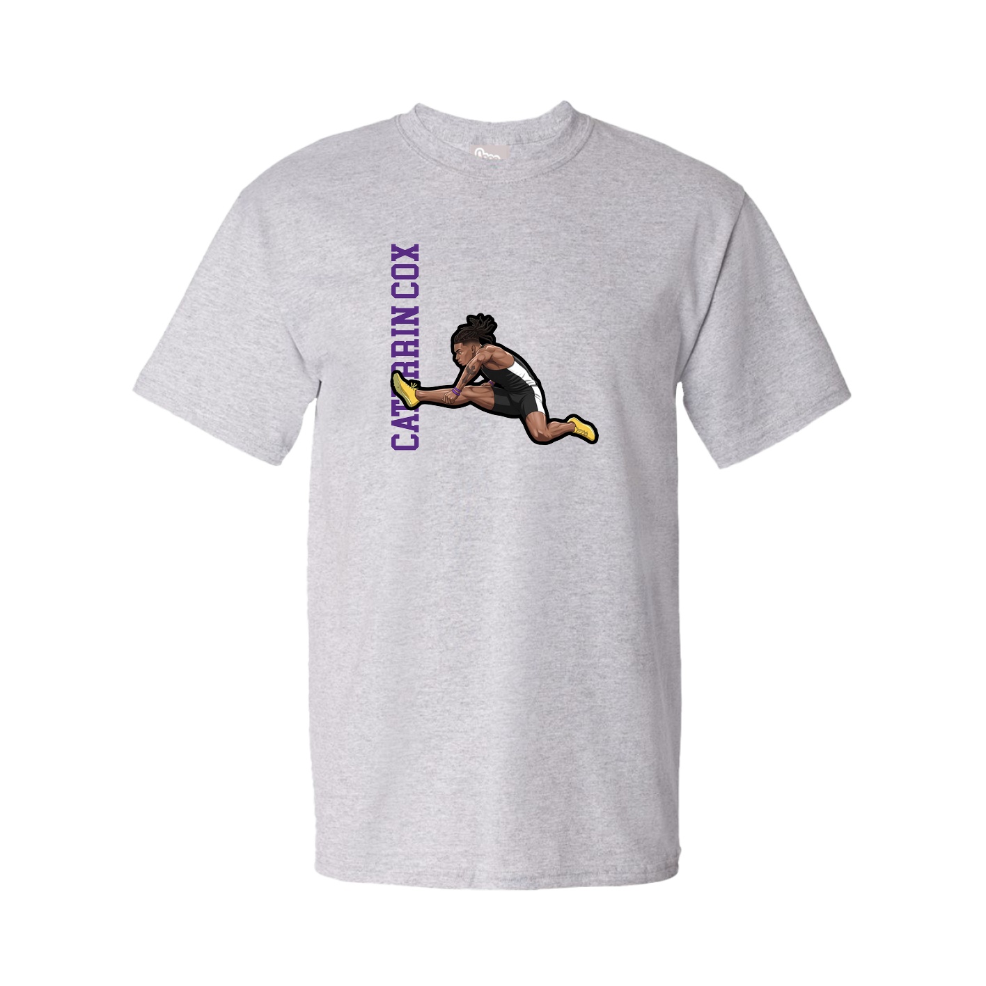 Youth Tee — Name Vertical in Grey