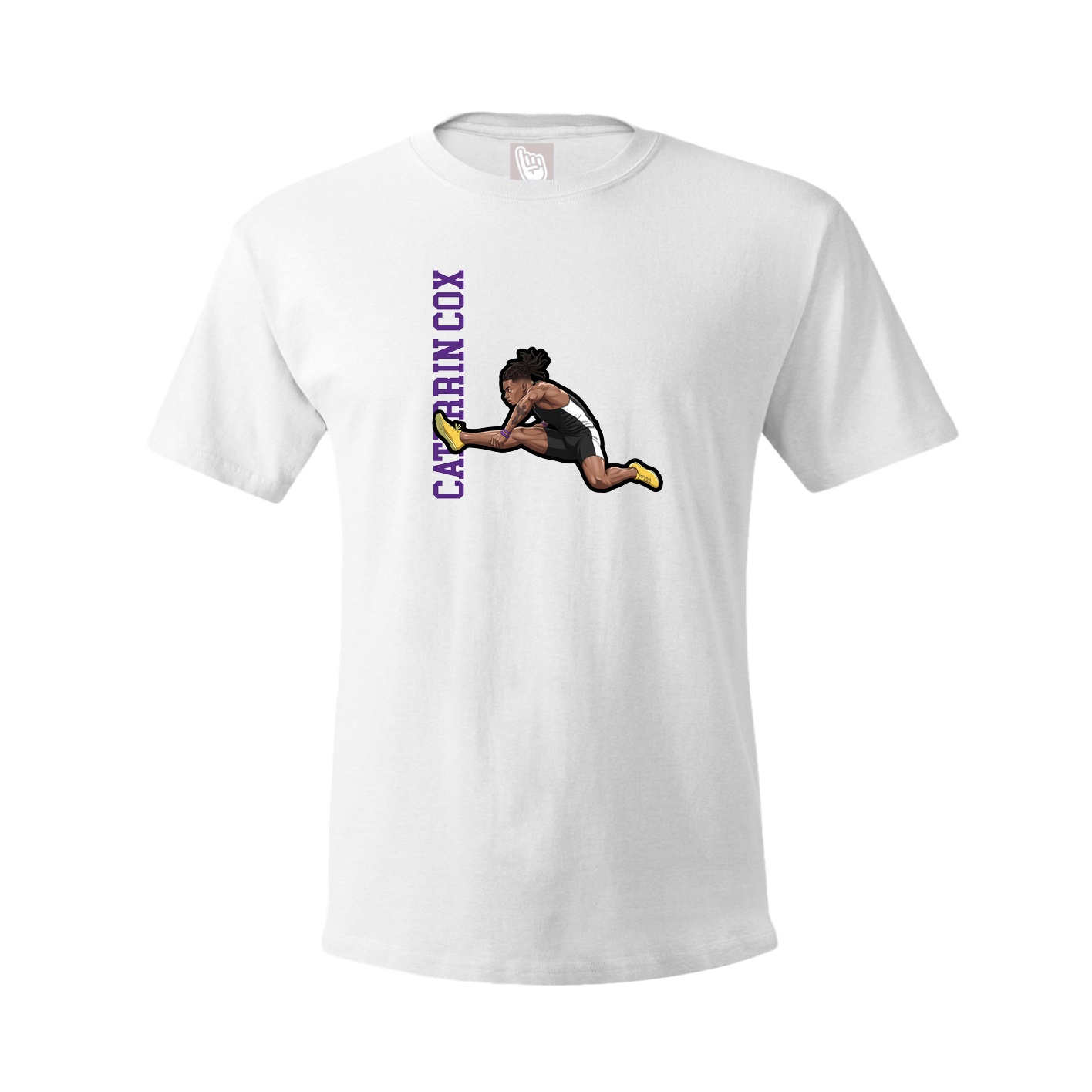 Youth Tee — Name Vertical in White