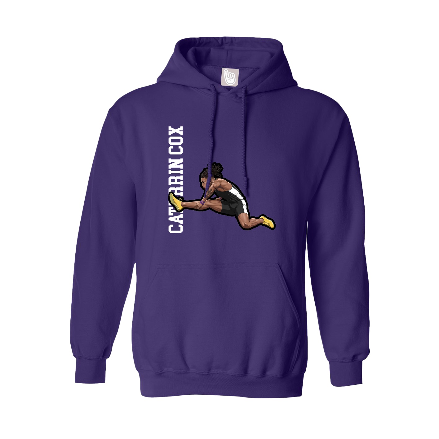 Youth Hoodie — Name Vertical in Purple