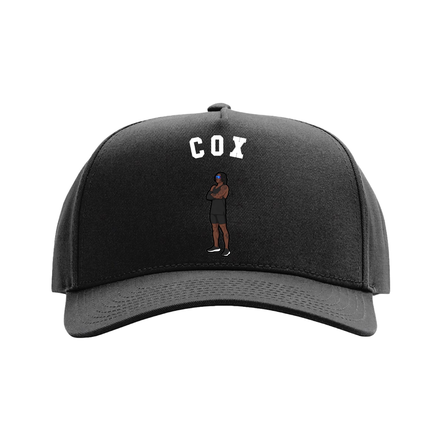 Full Fabric Five-Panel Champ Cap — Shirsey Arch in Black