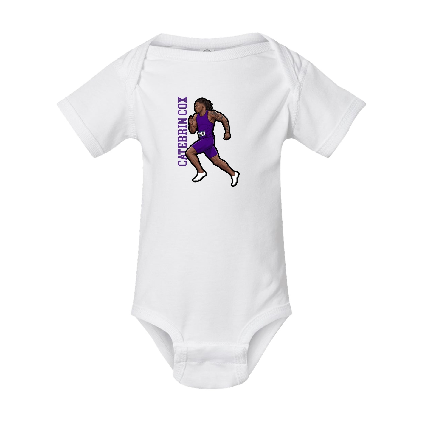 Baby Onesie — Name Vertical in White