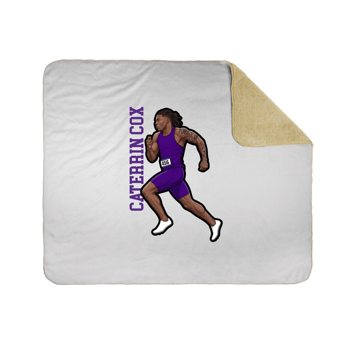 Throw Blanket — Name Vertical in White