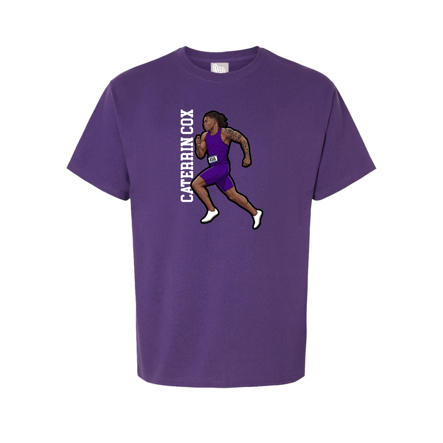 Youth Tee — Name Vertical in Purple
