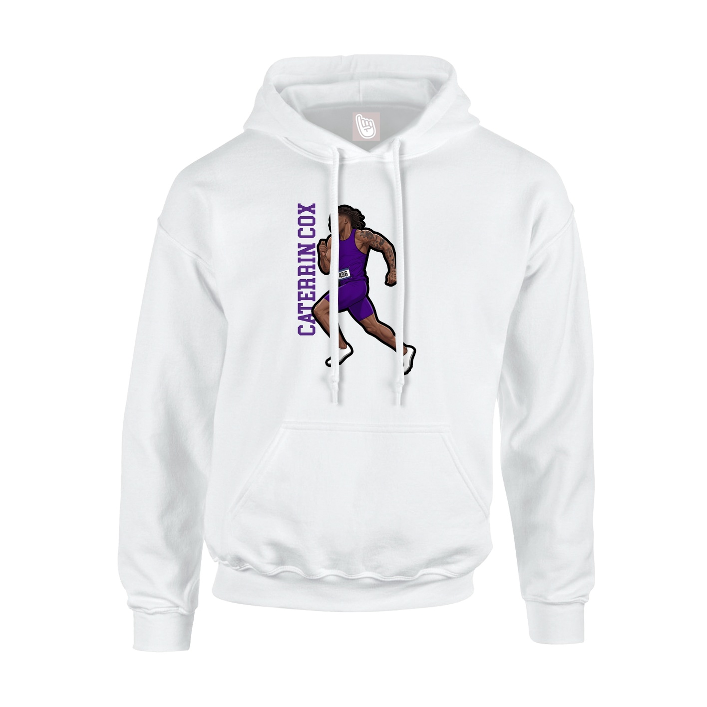 Youth Hoodie — Name Vertical in White