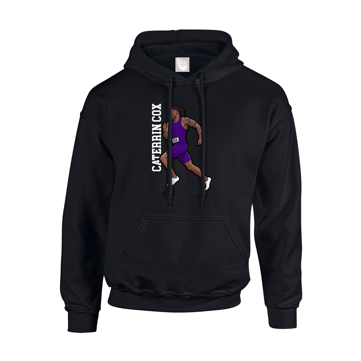 Youth Hoodie — Name Vertical in Black