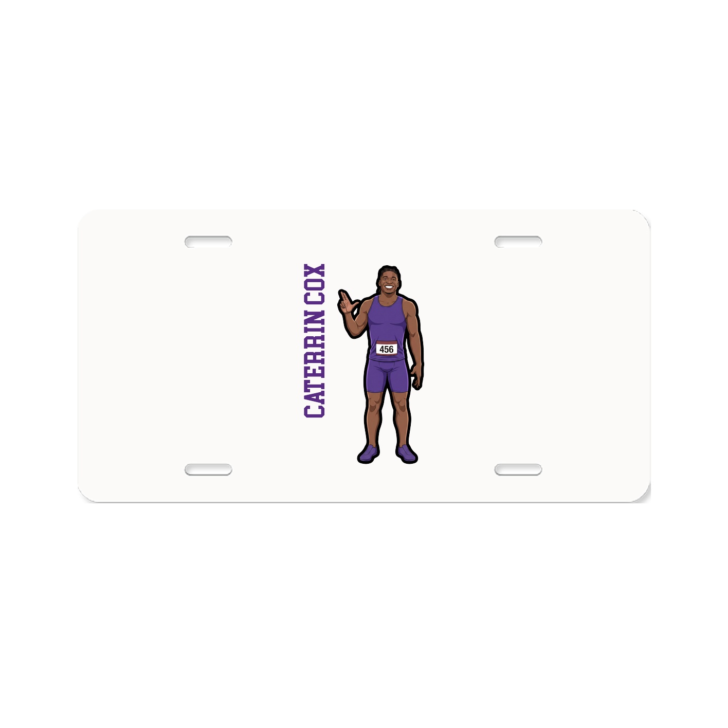 License Plate — Name Vertical in Classic