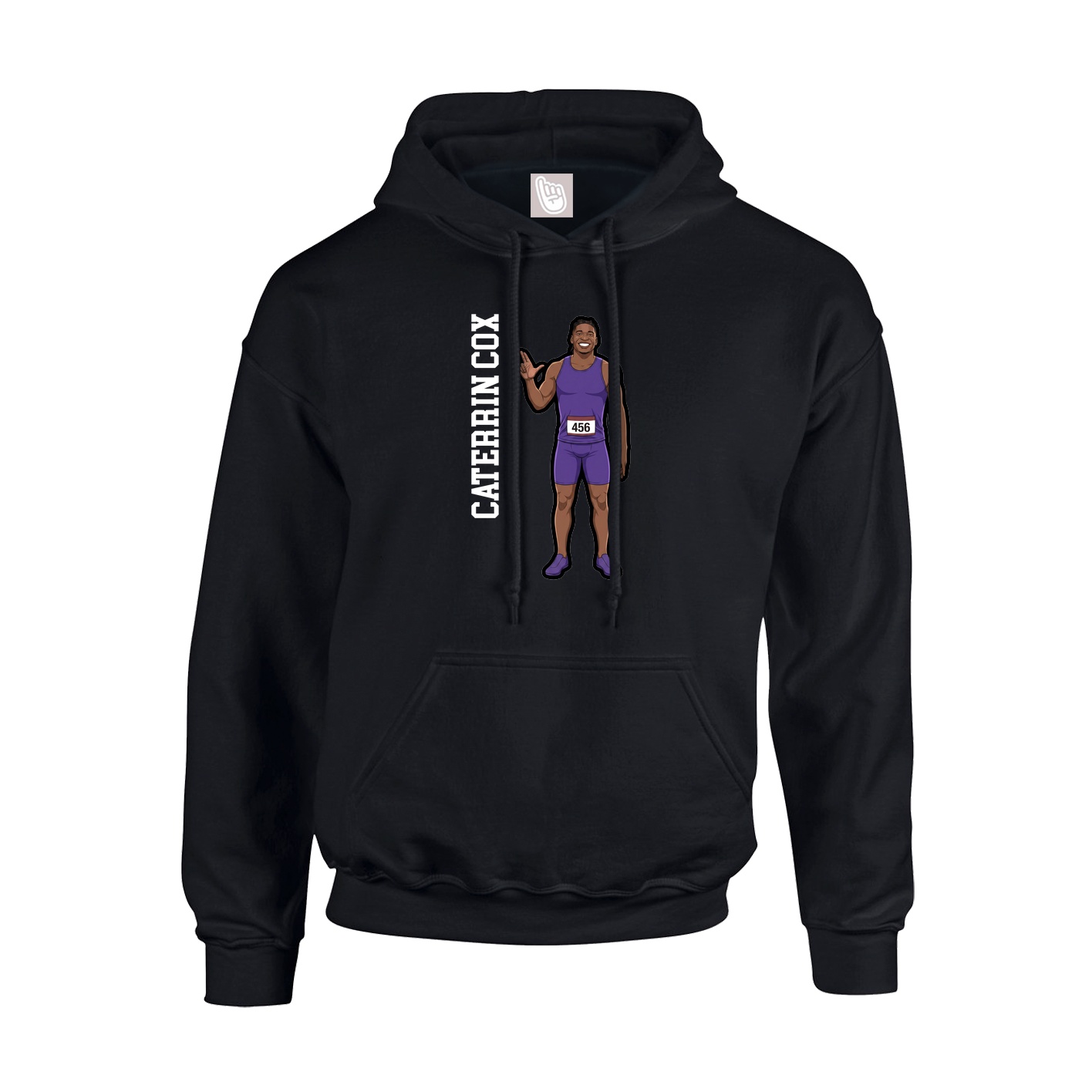 Hoodie — Name Vertical in Black