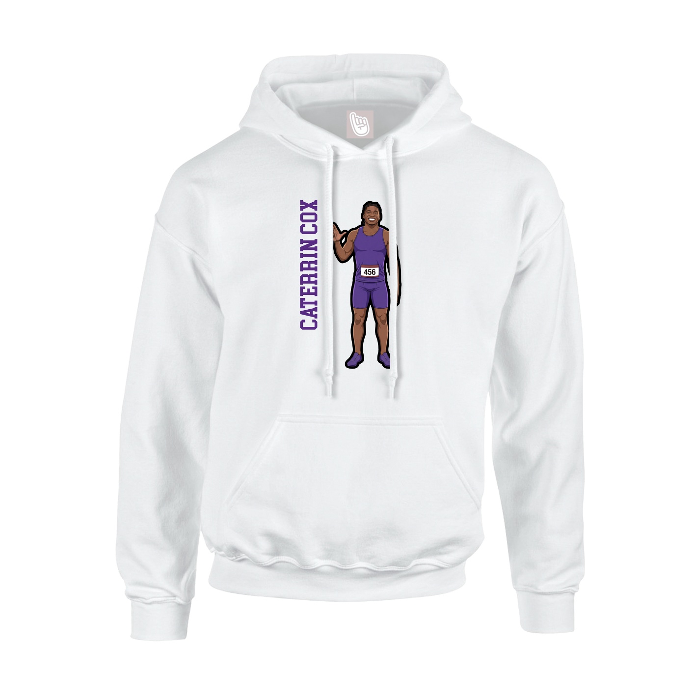 Hoodie — Name Vertical in White