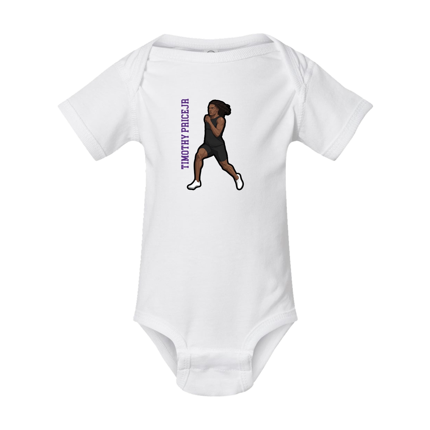 Baby Onesie — Name Vertical in White