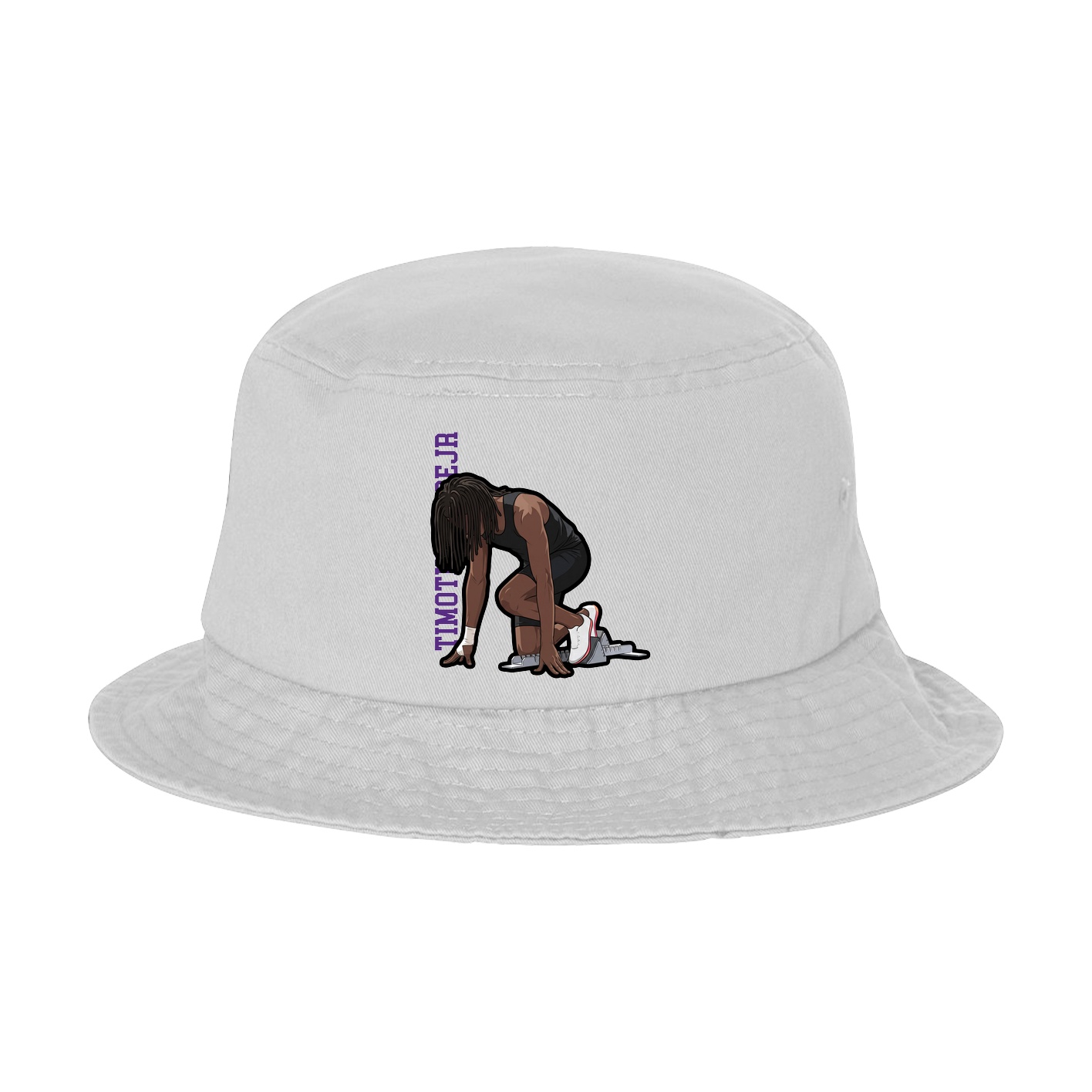 Bucket Cap — Name Vertical in White