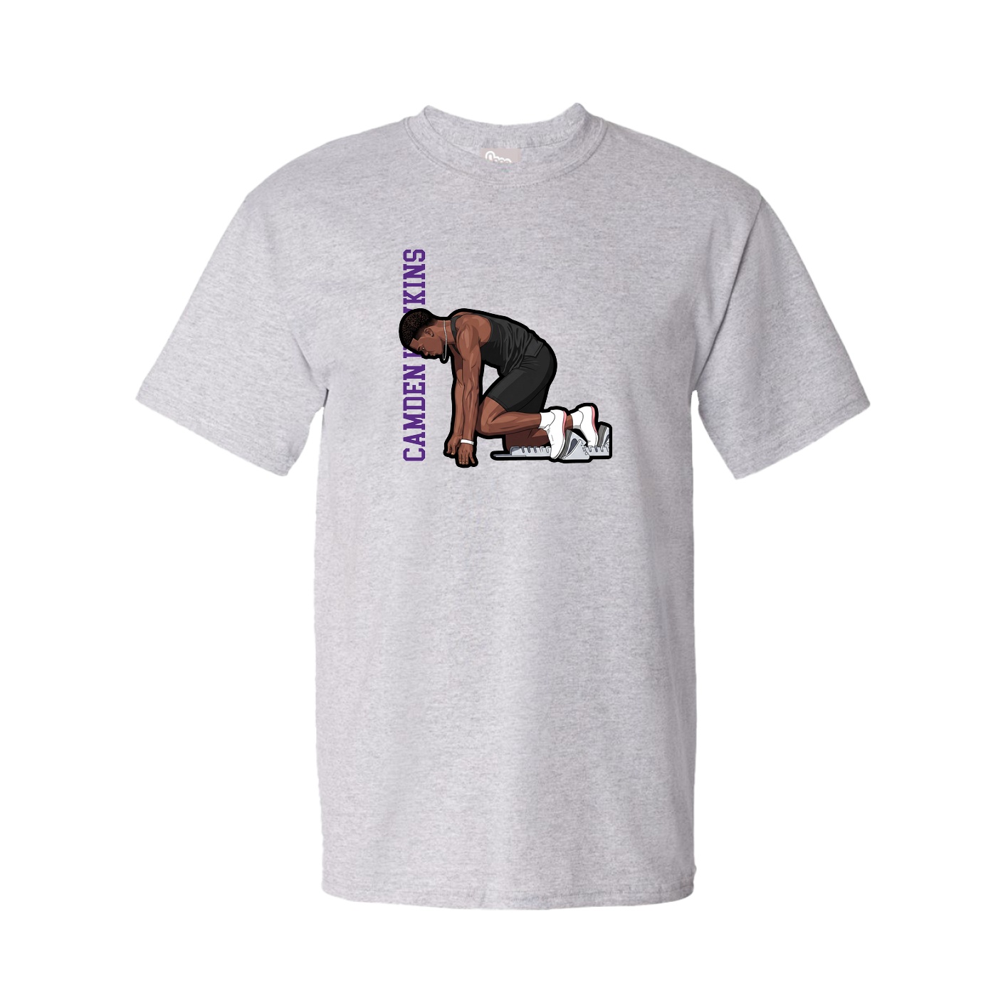 Tee — Name Vertical in Grey