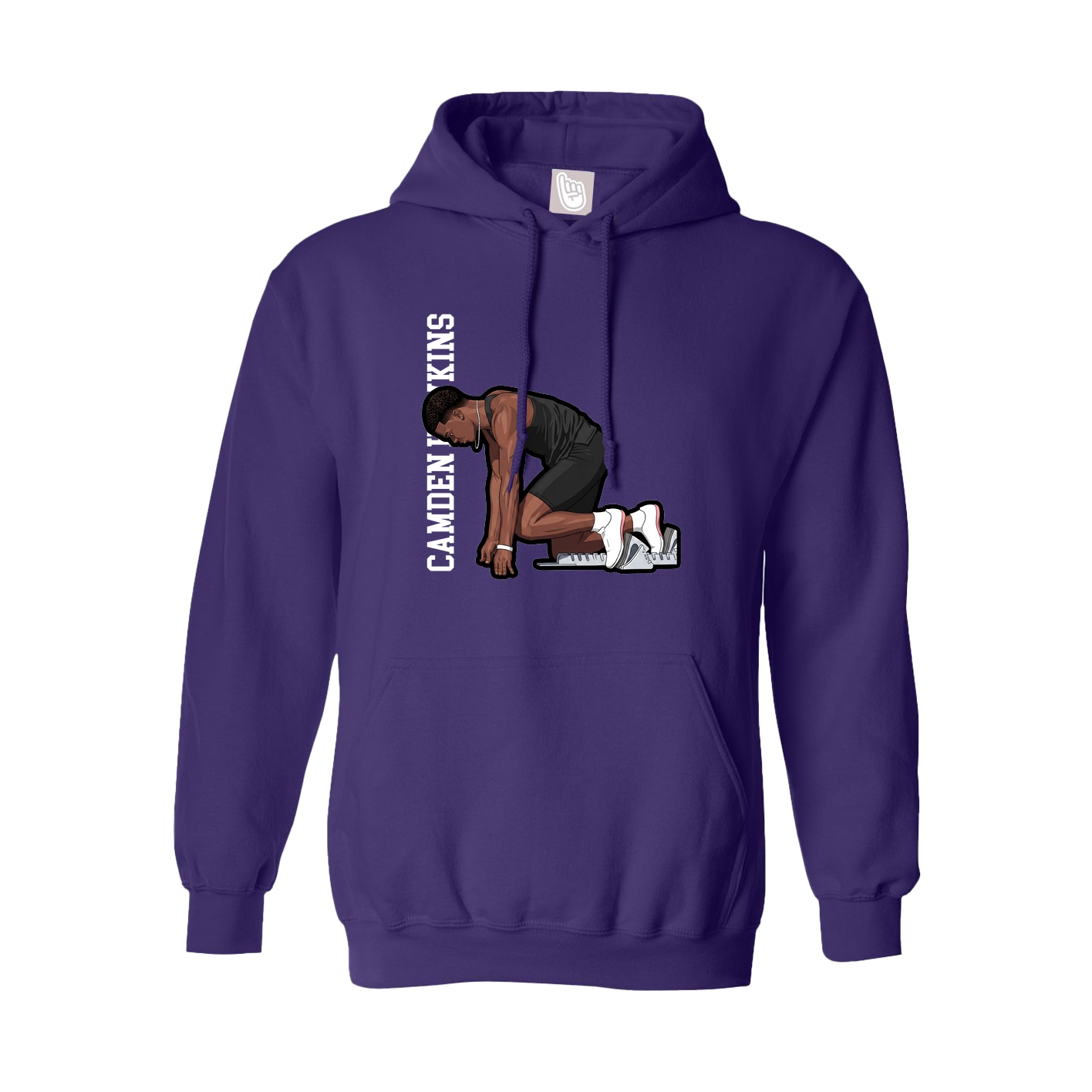 Hoodie — Name Vertical in Purple