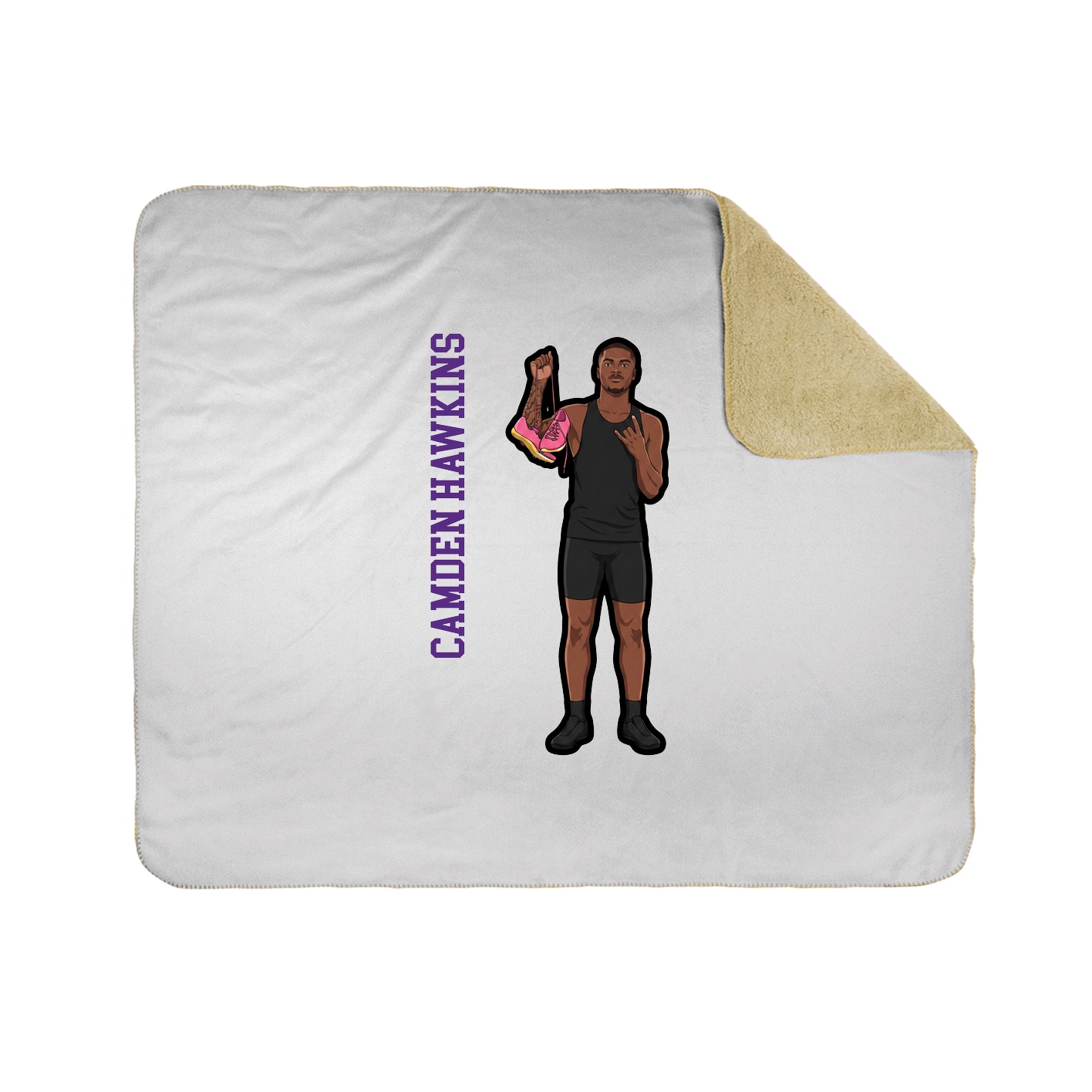 Throw Blanket — Name Vertical in White