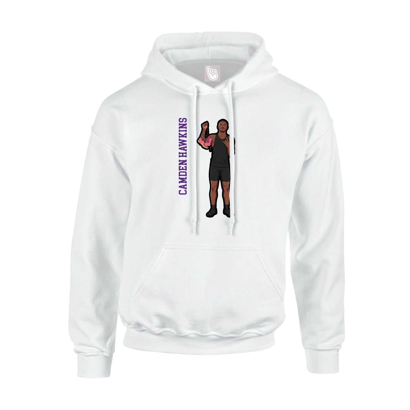 Hoodie — Name Vertical in White
