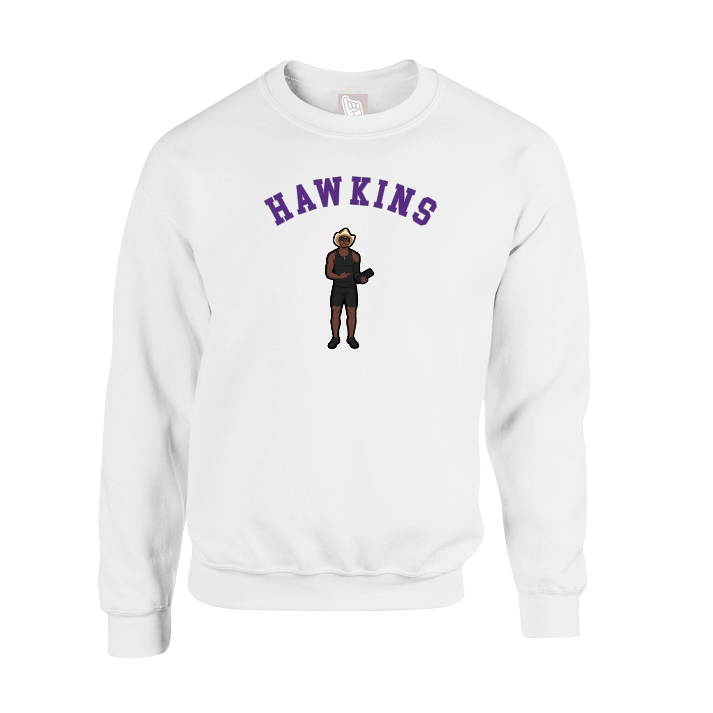 Fleece Crew — Shirsey Arch in White
