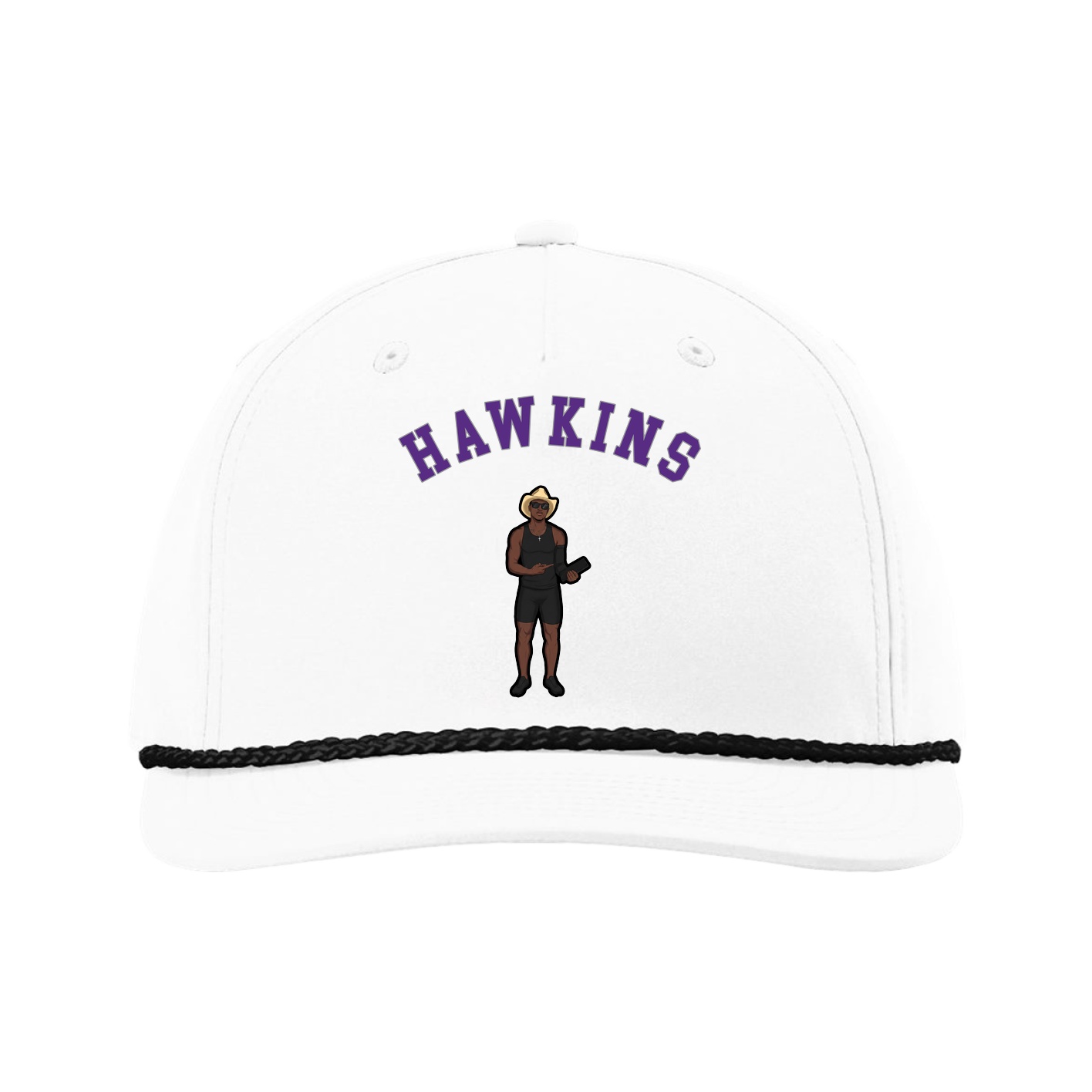 Five-Panel Classic Rope Cap — Shirsey Arch in White