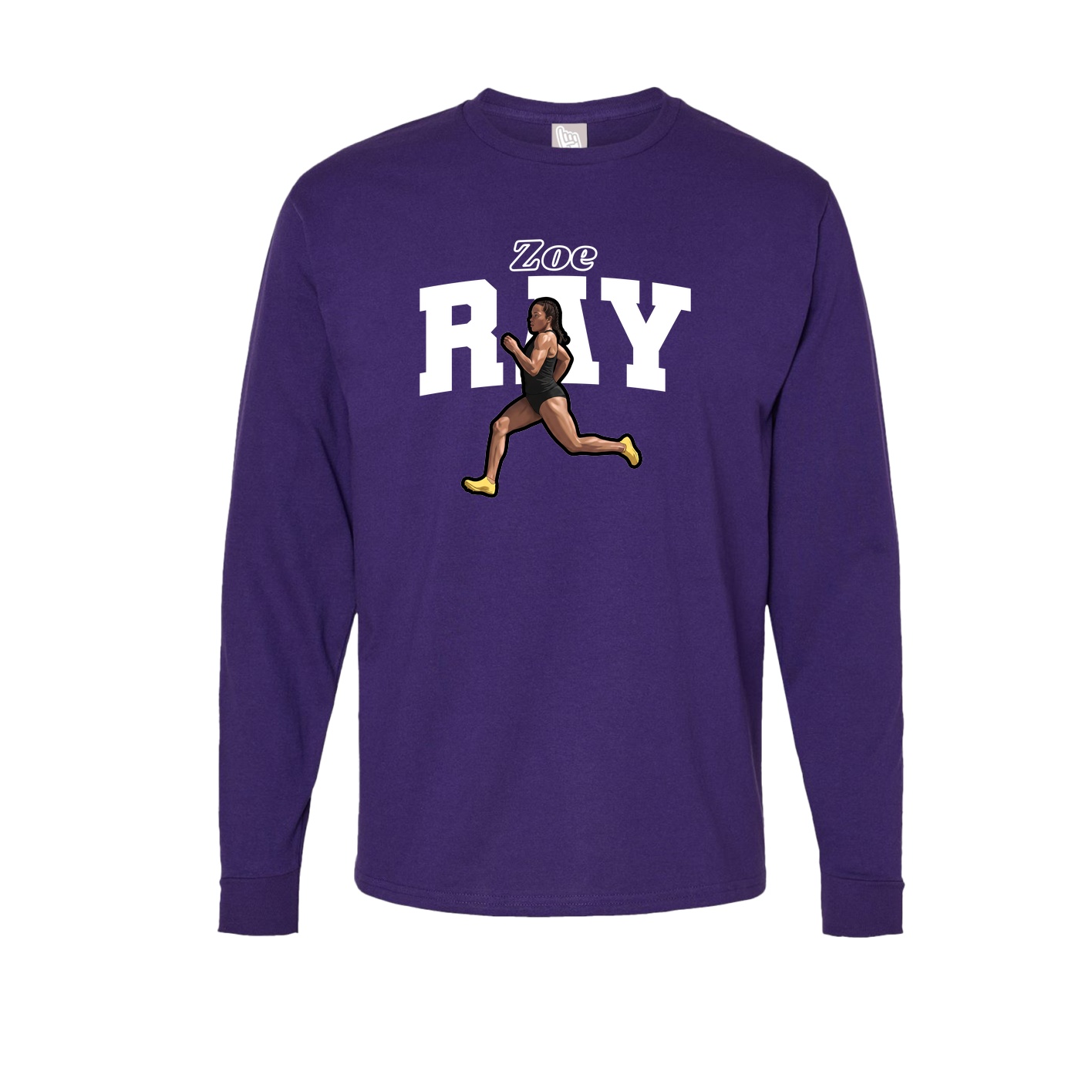 Long Sleeve Tee — Name Arch in Purple