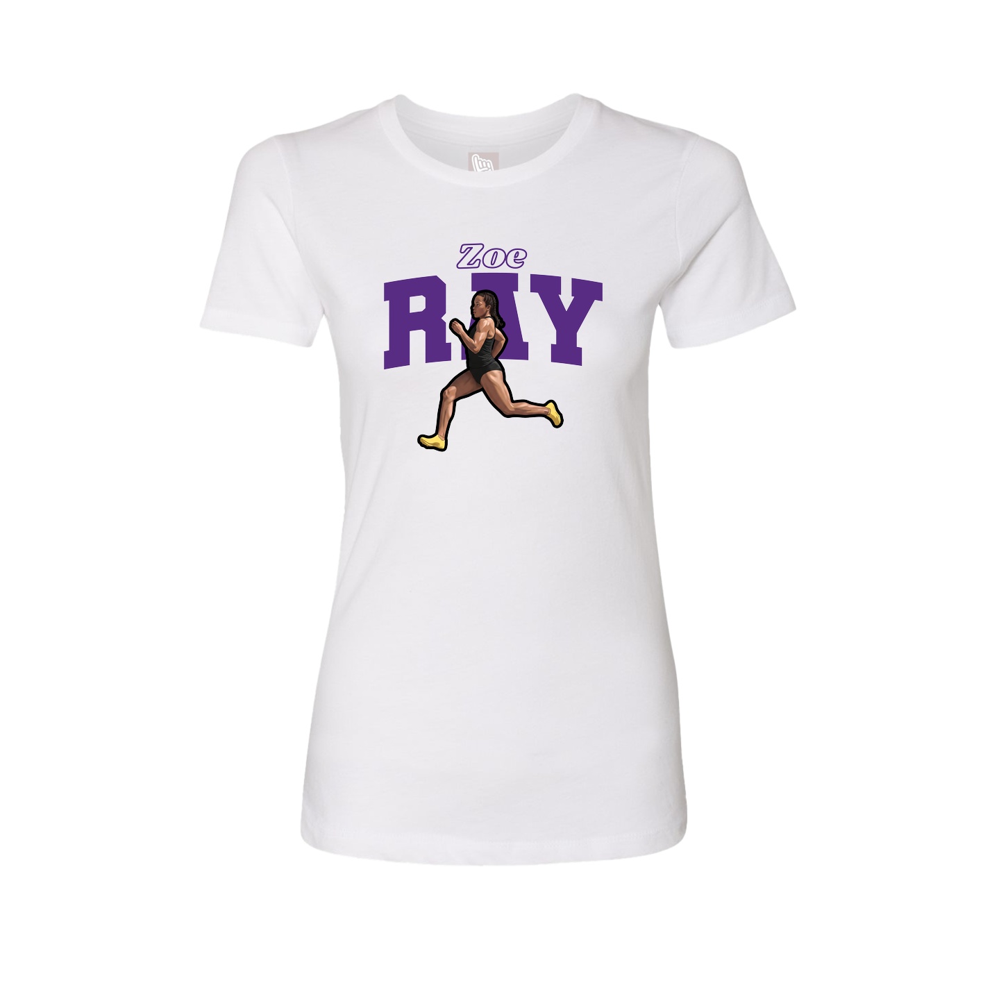 Womens Tee — Name Arch in White