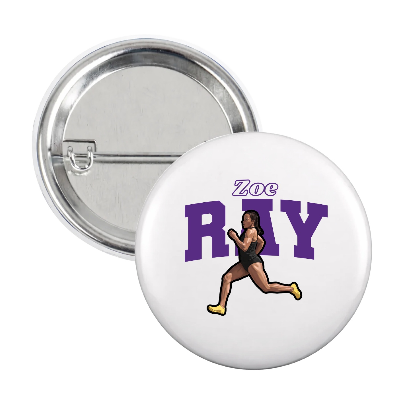 Game Day Button — Name Arch in White
