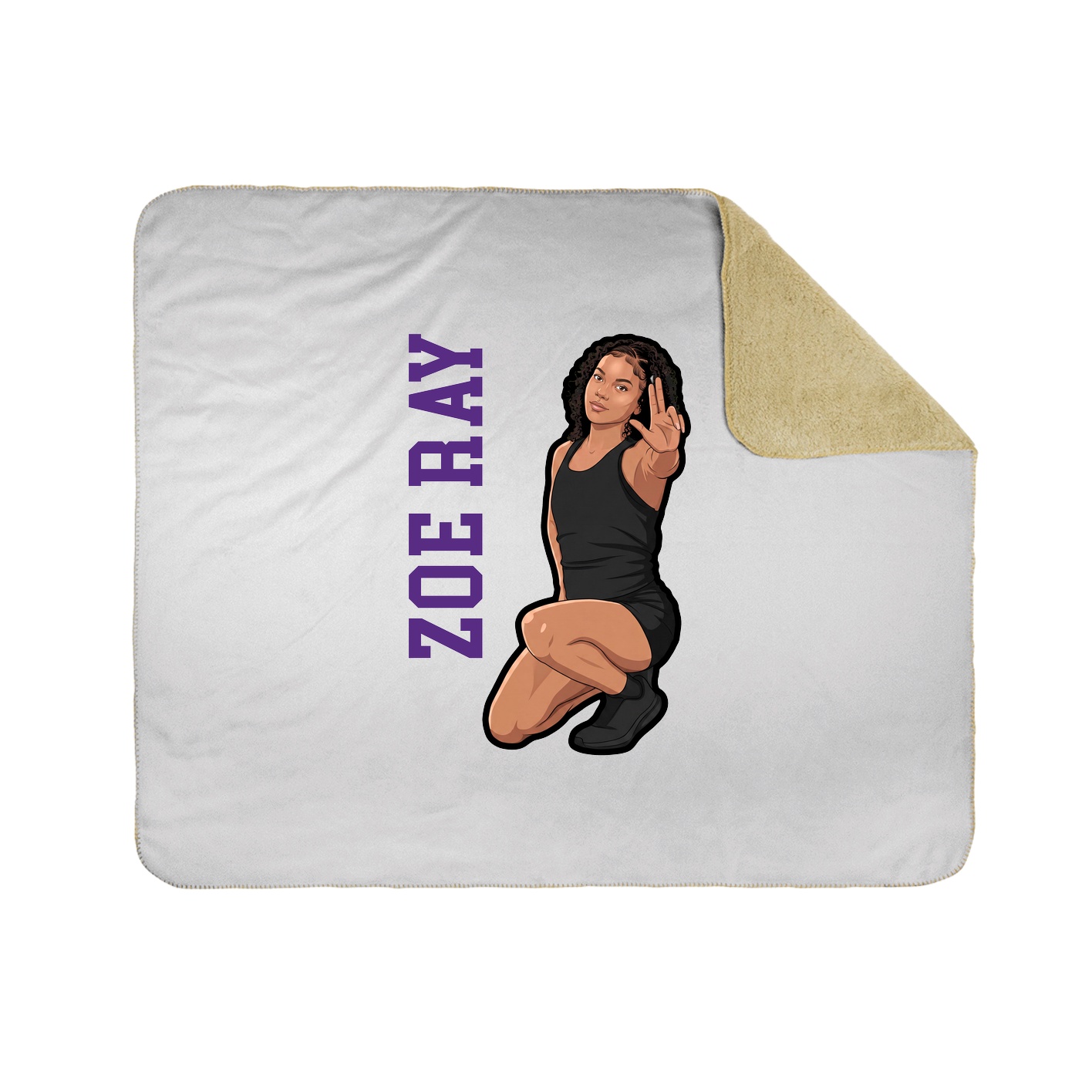 Throw Blanket — Name Vertical in White