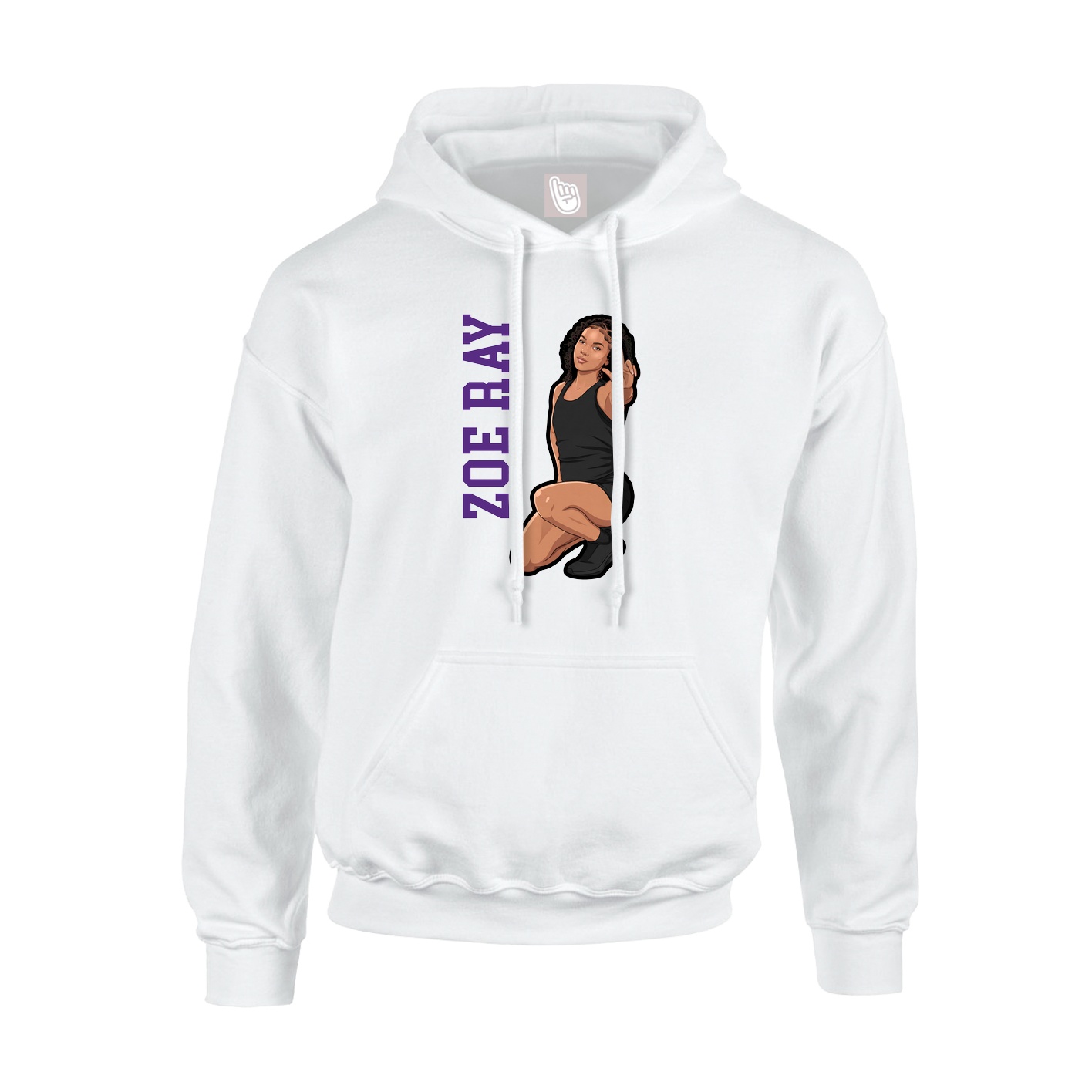 Youth Hoodie — Name Vertical in White