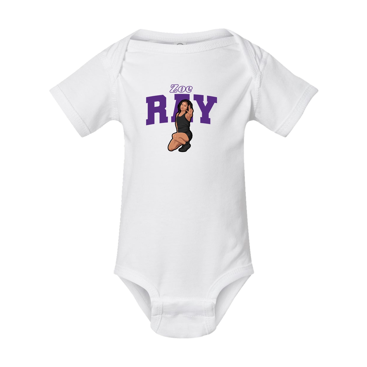 Baby Onesie — Name Arch in White
