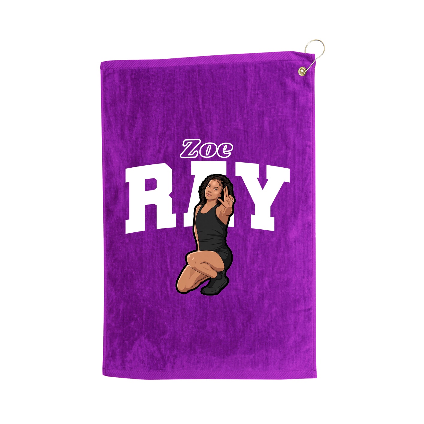 Golf Towel — Name Arch in Purple
