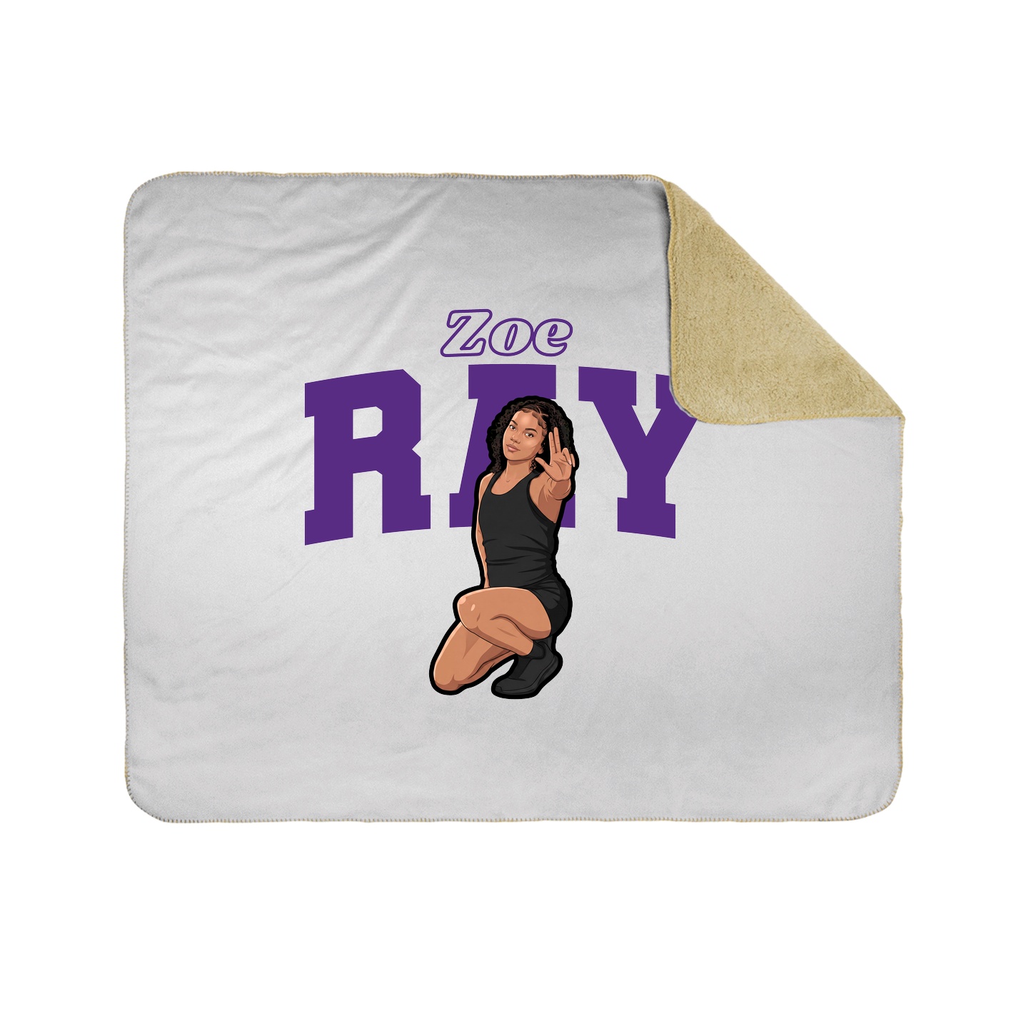 Throw Blanket — Name Arch in White