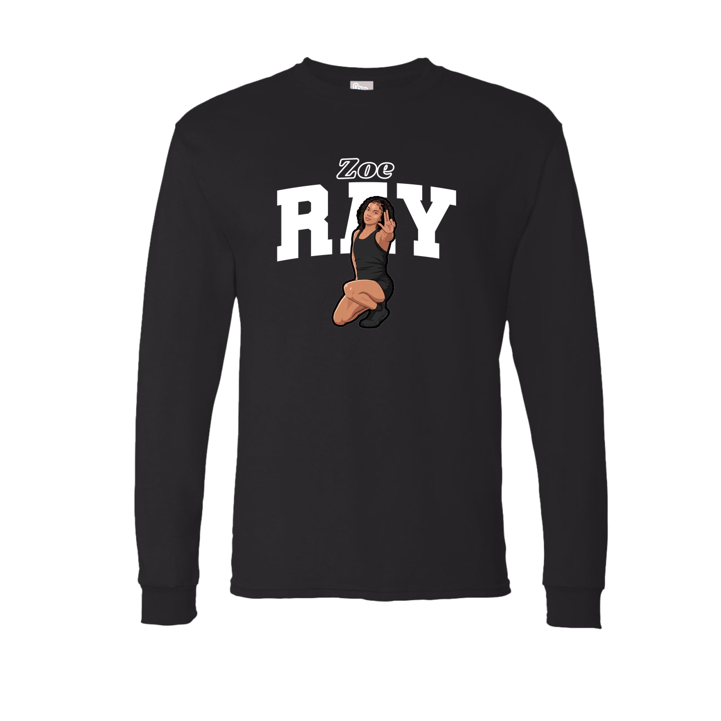 Long Sleeve Tee — Name Arch in Black