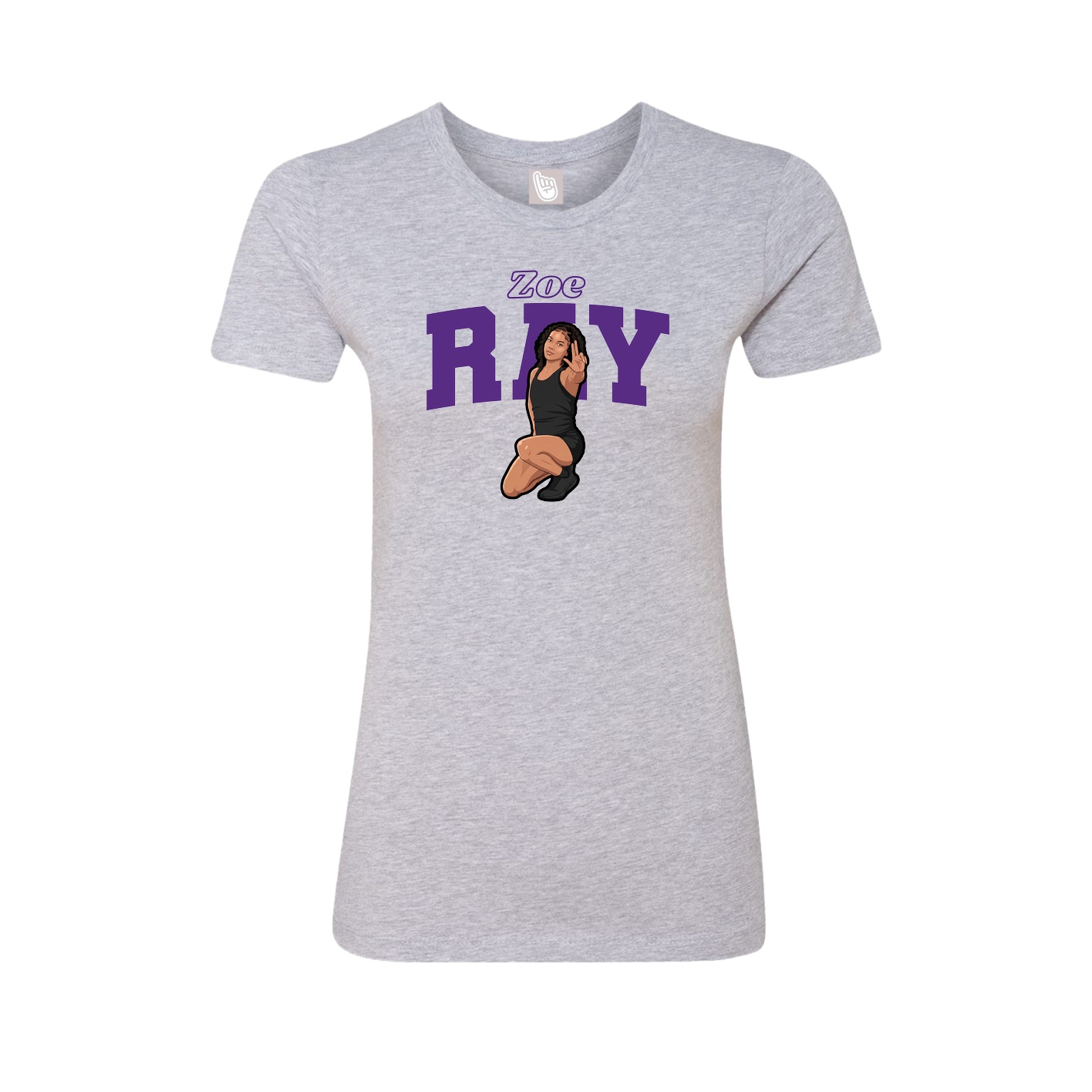 Womens Tee — Name Arch in Grey