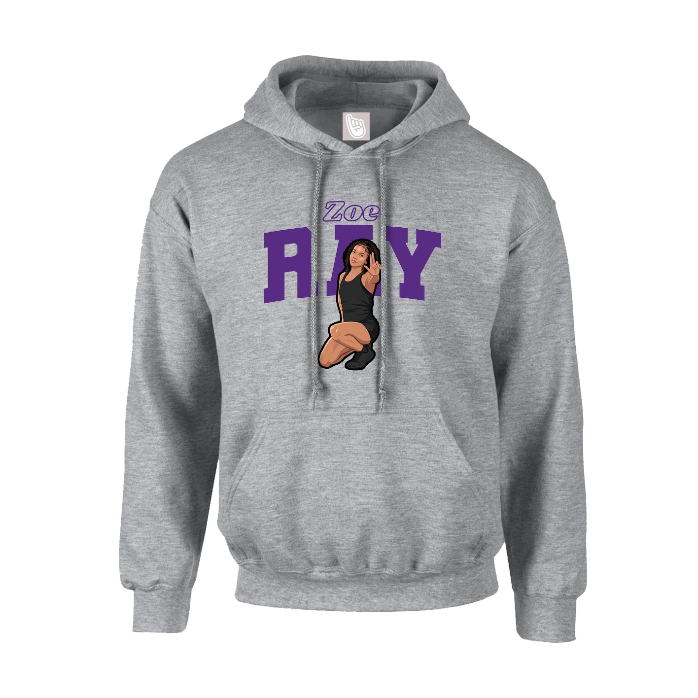 Hoodie — Name Arch in Grey