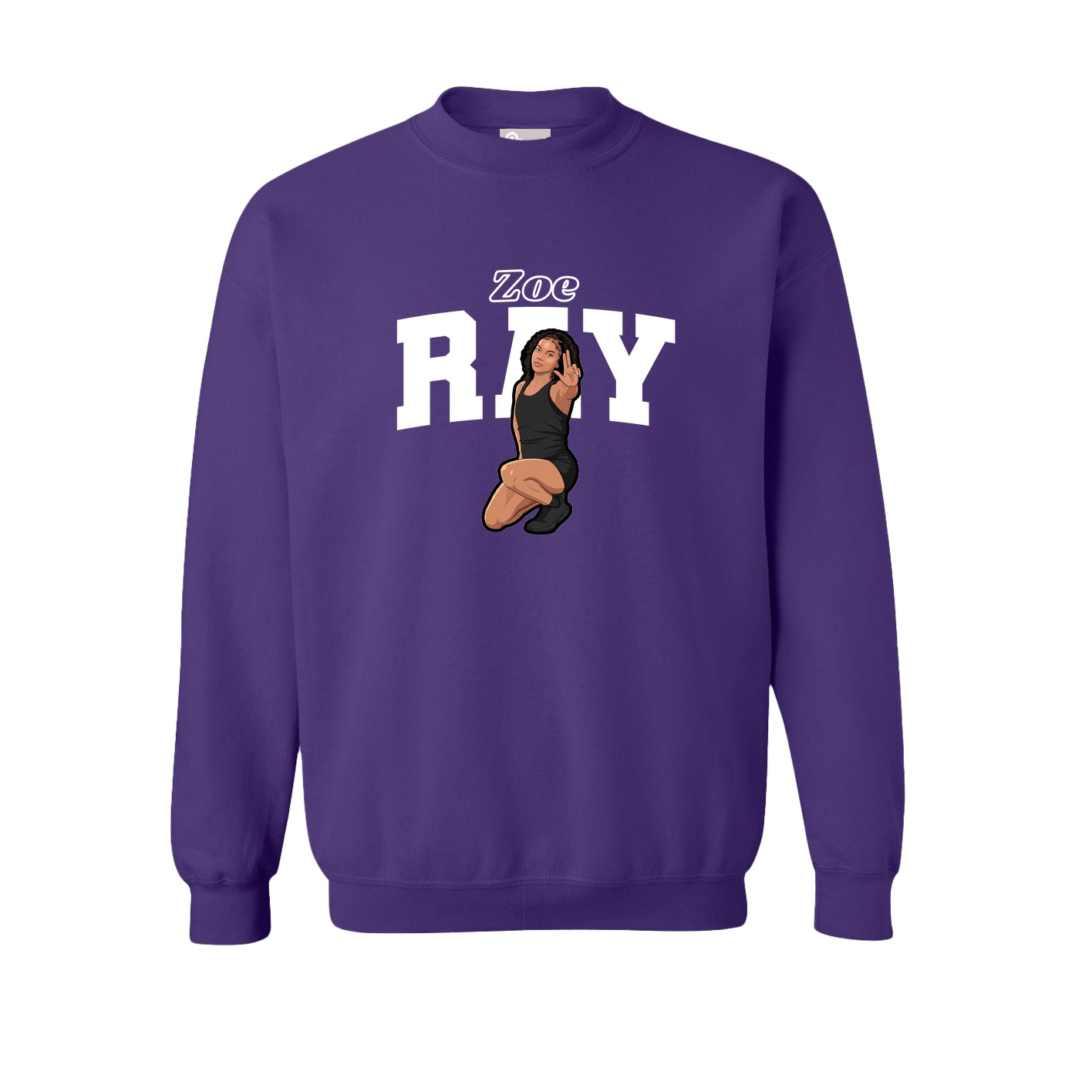 Fleece Crew — Name Arch in Purple