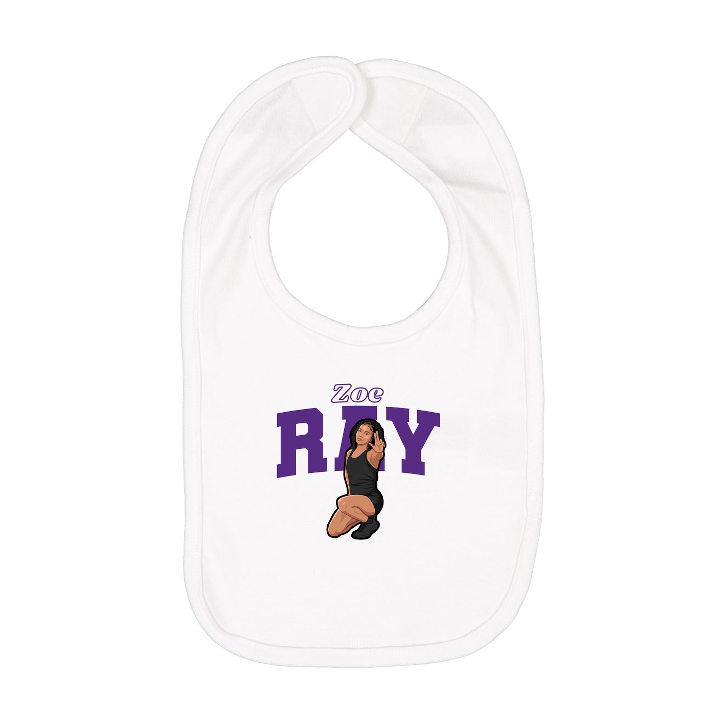 Infant Bib — Name Arch in White