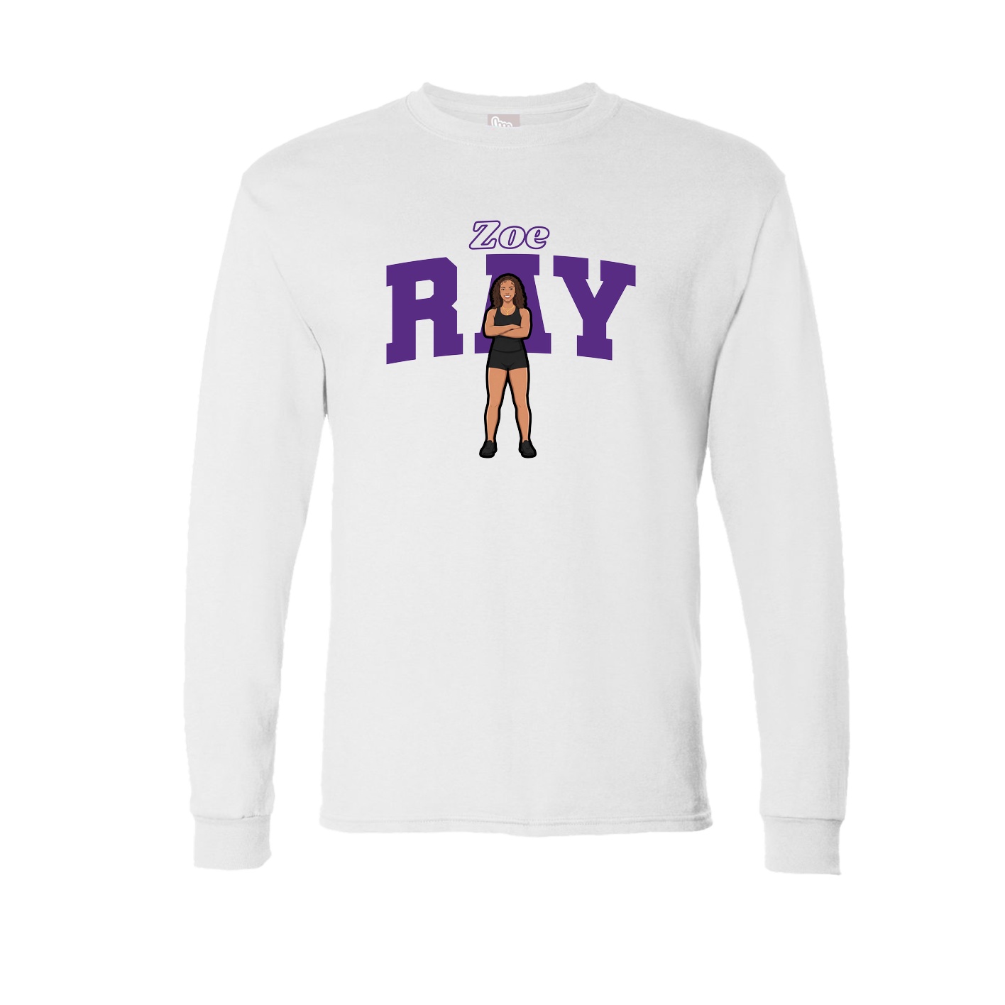 Long Sleeve Tee — Name Arch in White