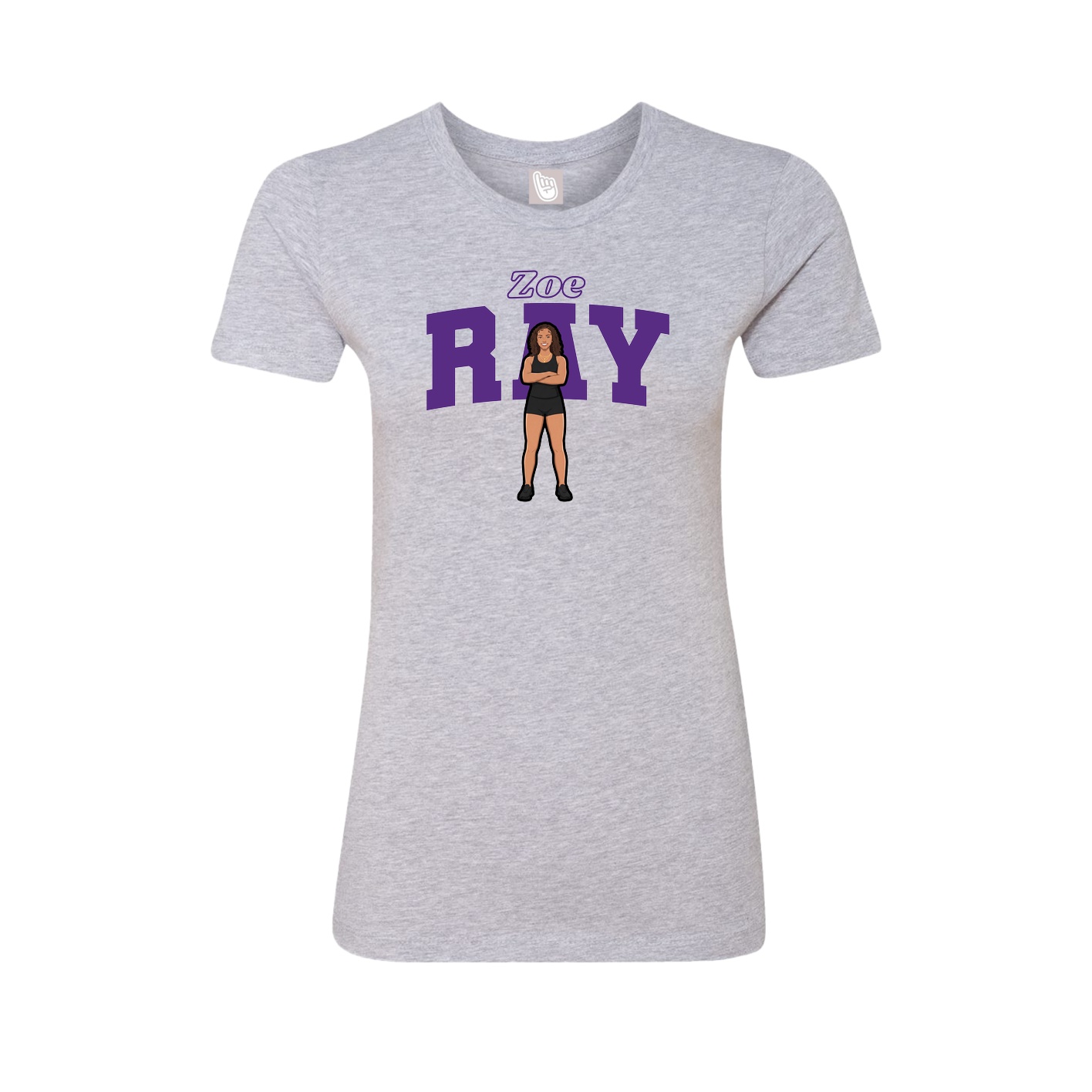 Womens Tee — Name Arch in Grey