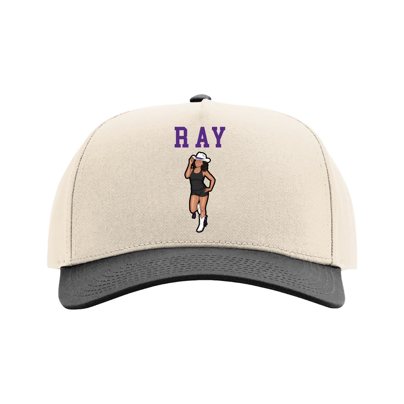 Full Fabric Five-Panel Champ Cap — Shirsey in Cream/Black