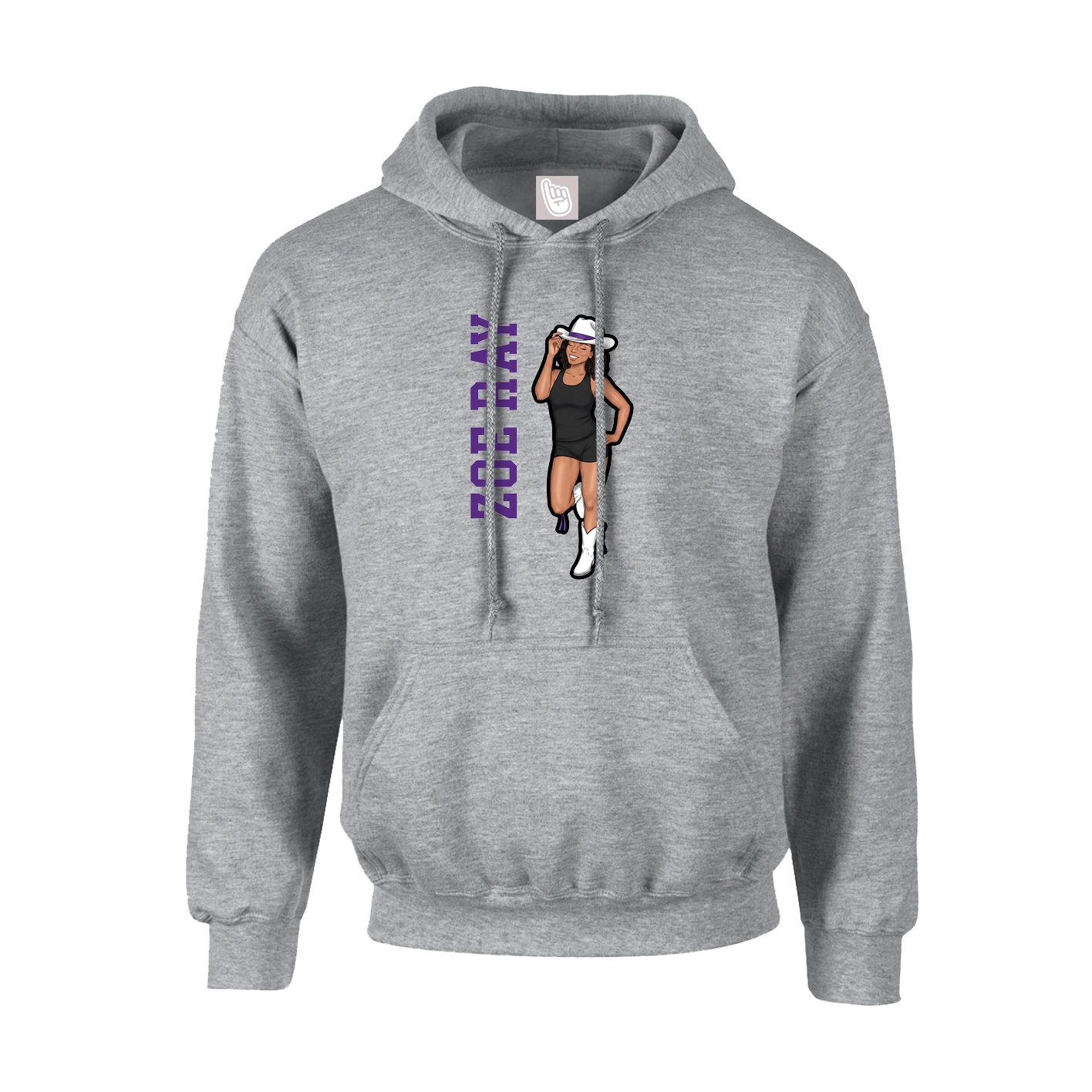 Hoodie — Name Vertical in Grey