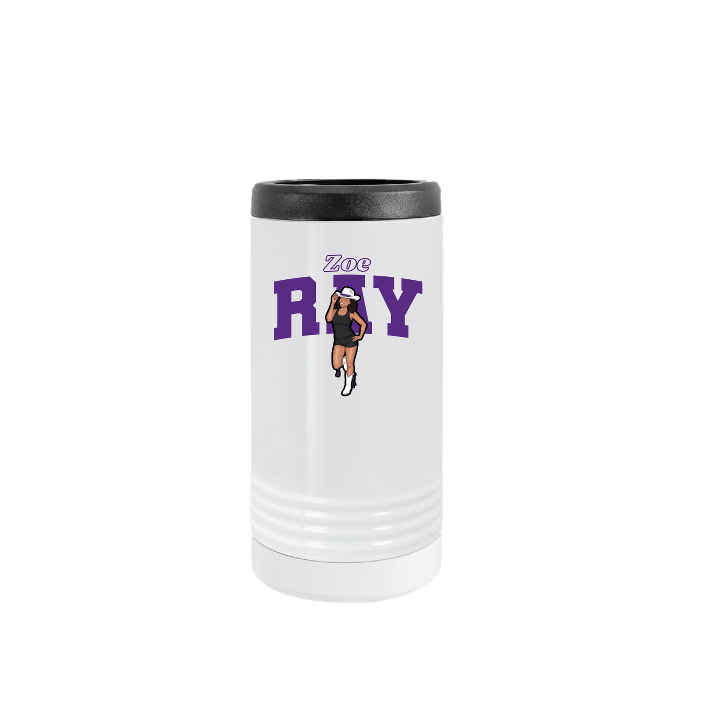 Slim Beverage Holder — Name Arch in White