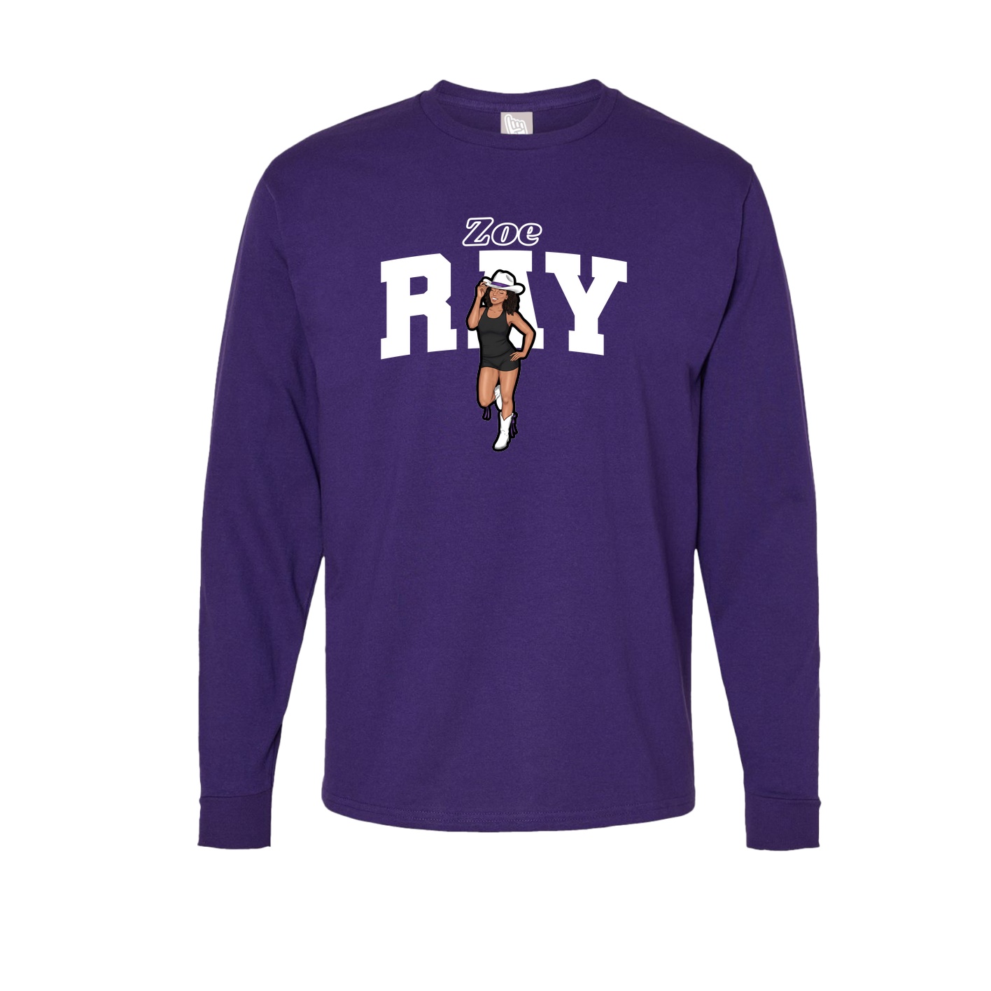 Long Sleeve Tee — Name Arch in Purple