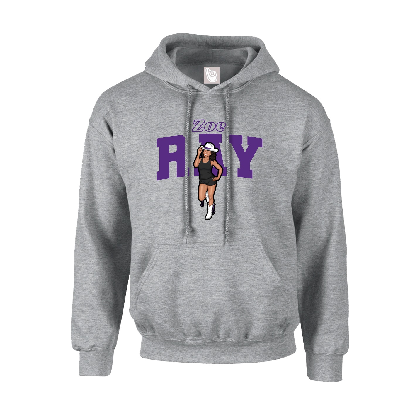Hoodie — Name Arch in Grey