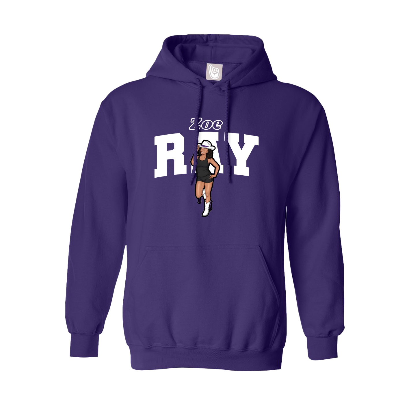 Youth Hoodie — Name Arch in Purple